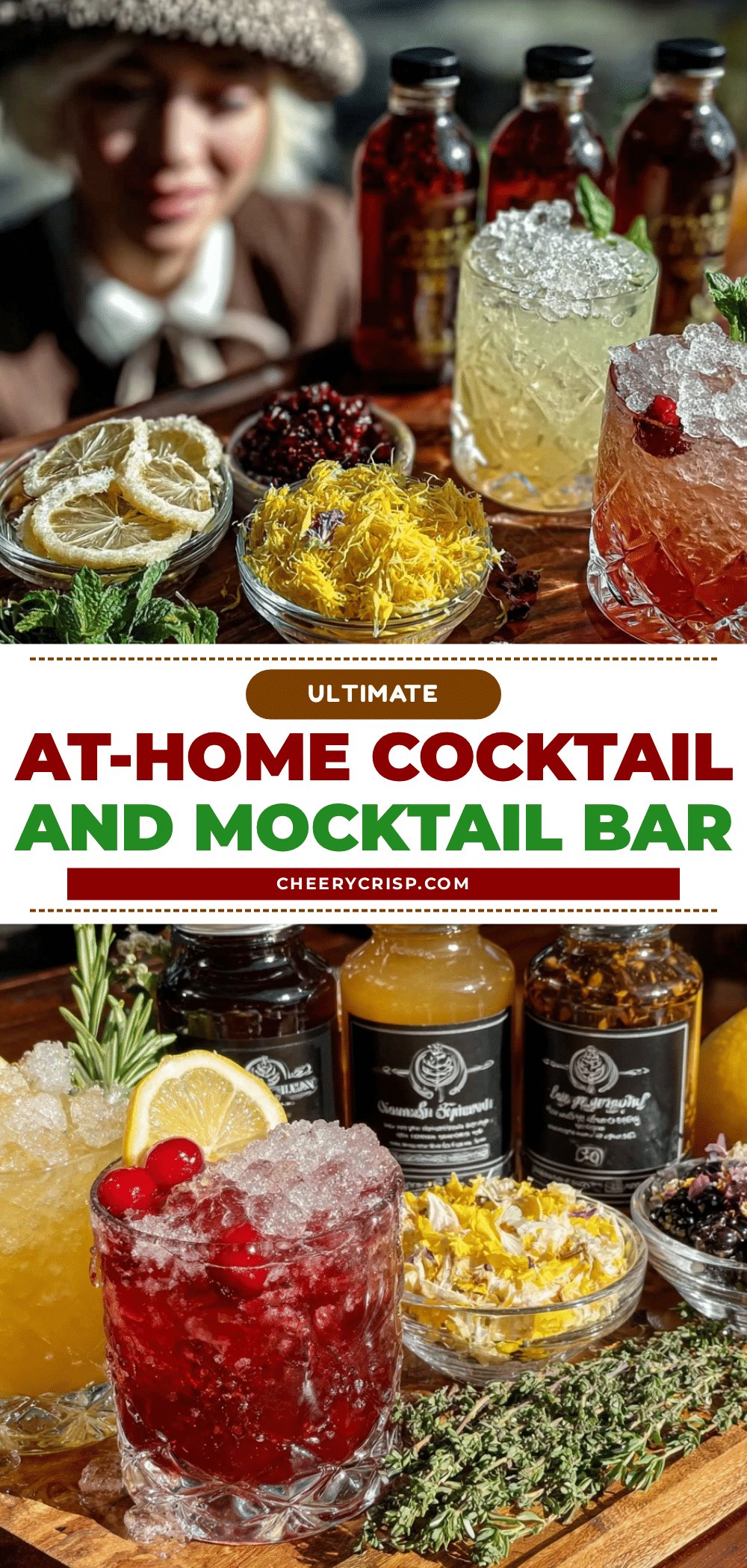 at-home cocktail and mocktail bar setup recipe