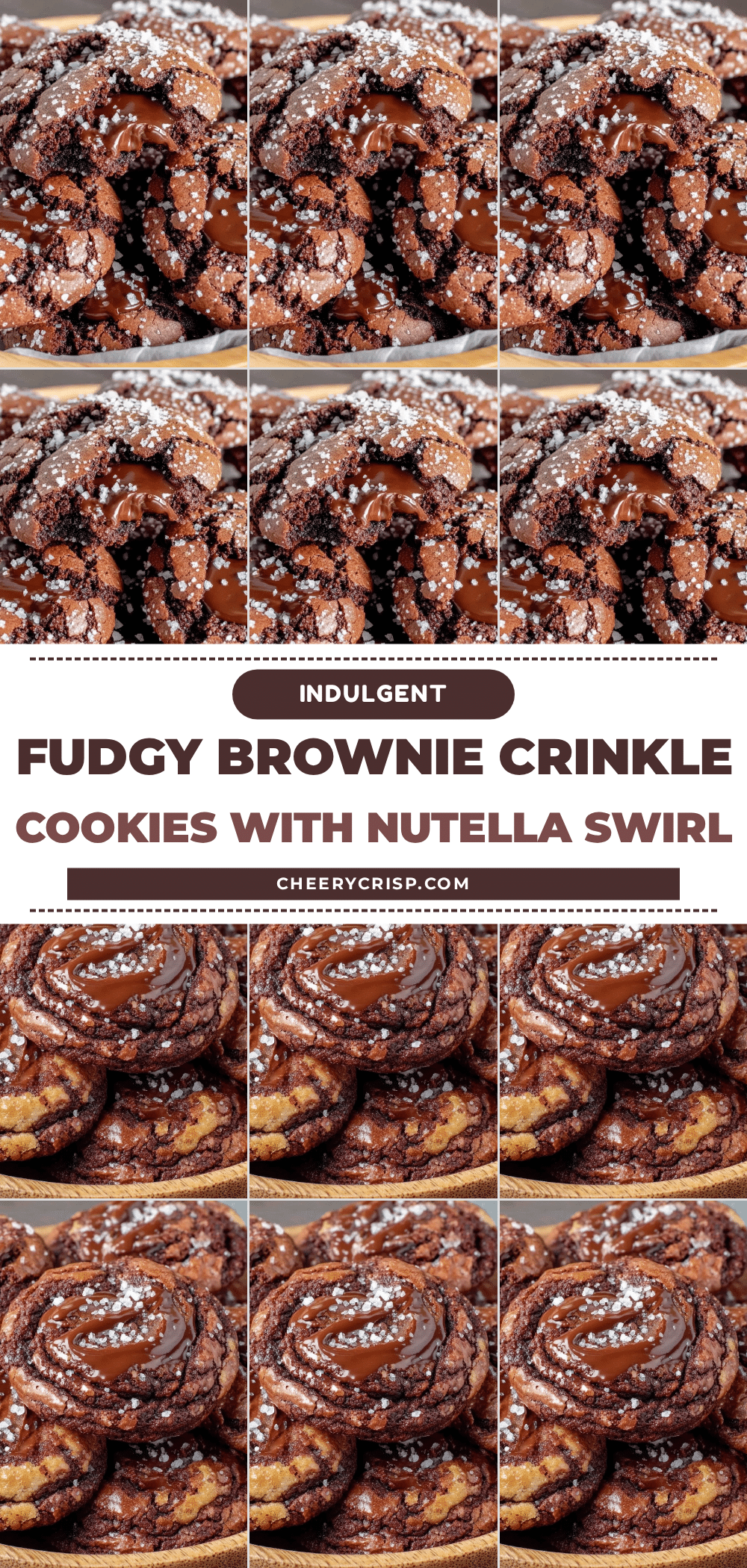 brownie crinkle cookies with nutella swirl recipe