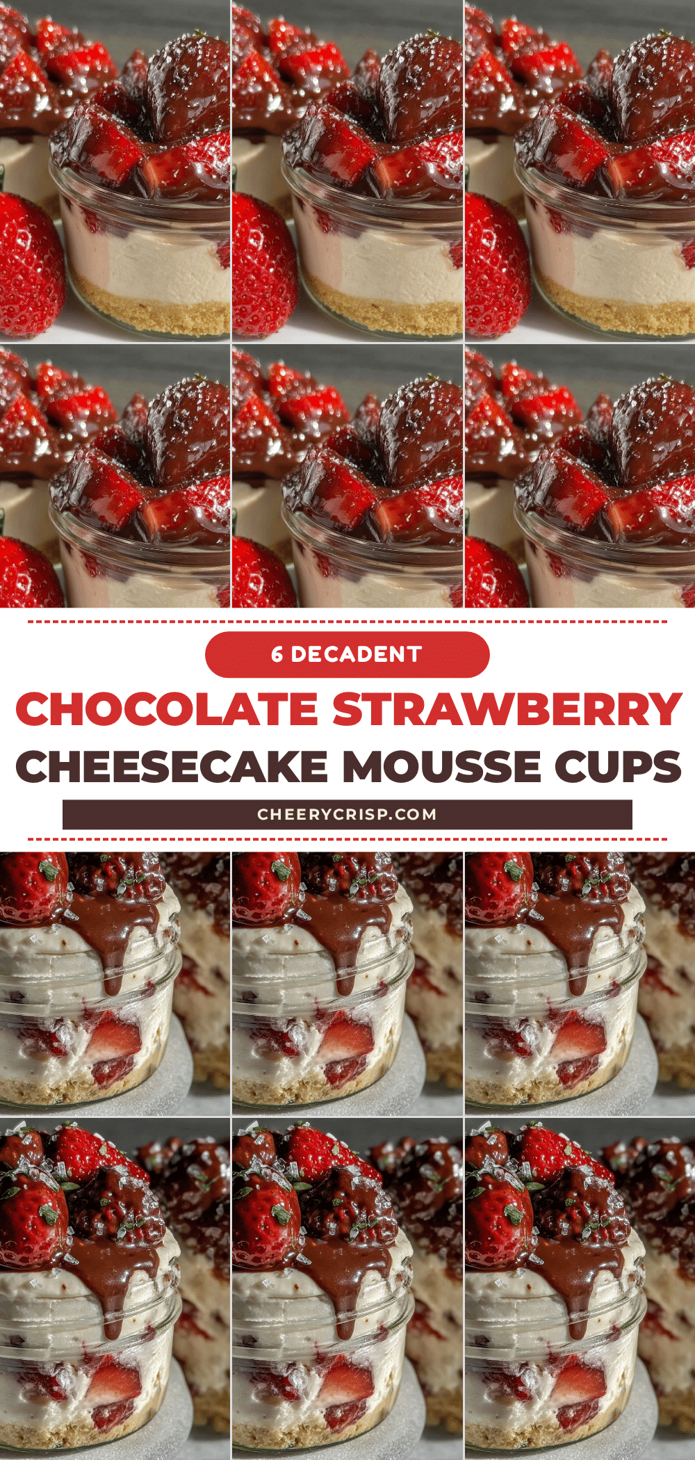 chocolate covered strawberry cheesecake mousse cups recipe