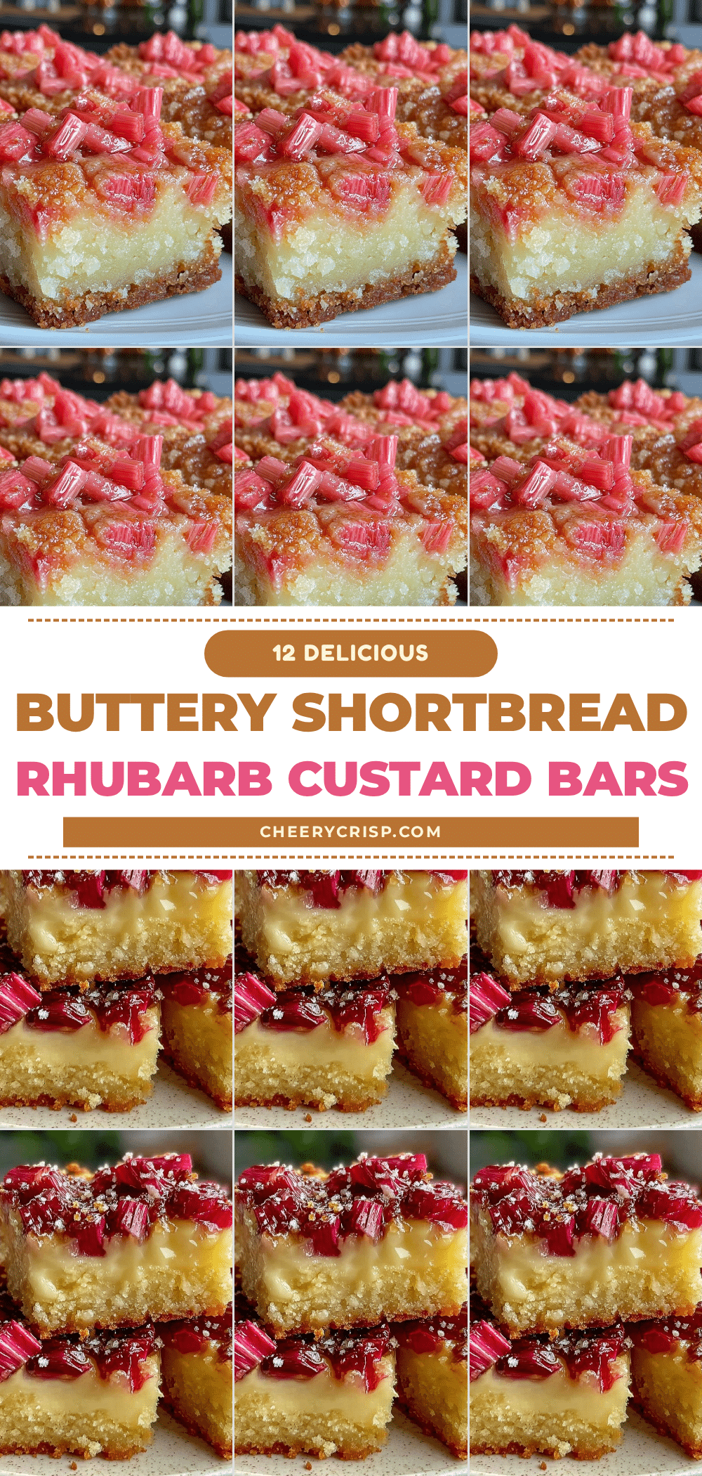 creamy rhubarb custard bars recipe