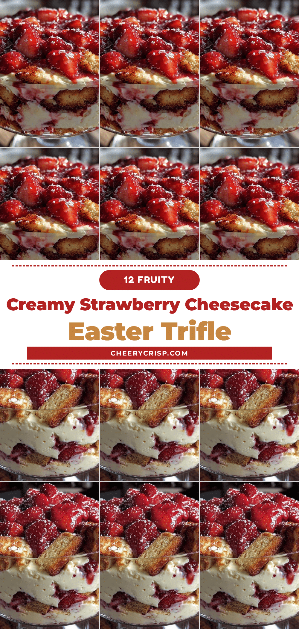 creamy strawberry cheesecake Easter trifle recipe
