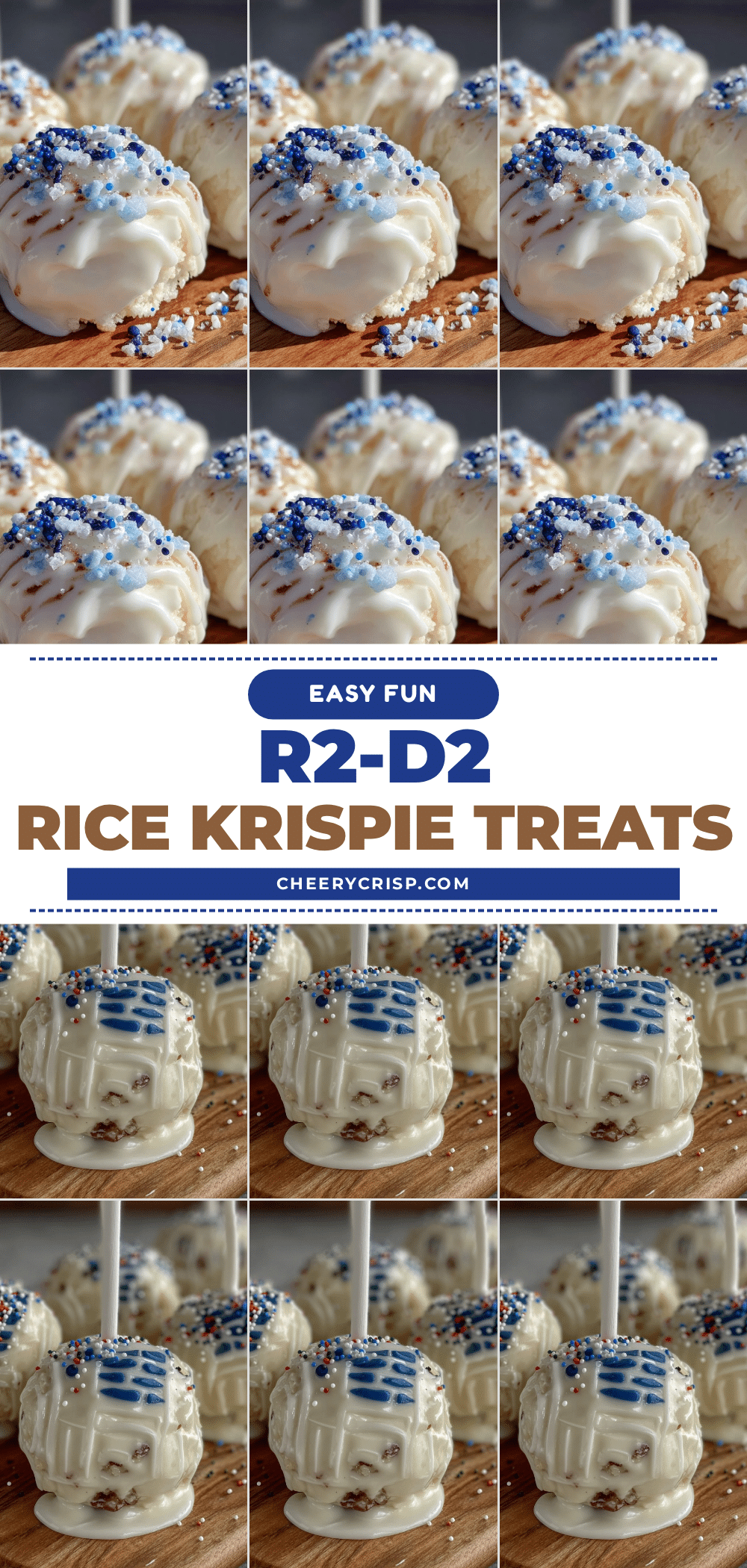 Easy R2-D2 Rice Krispie Treat Pops recipe