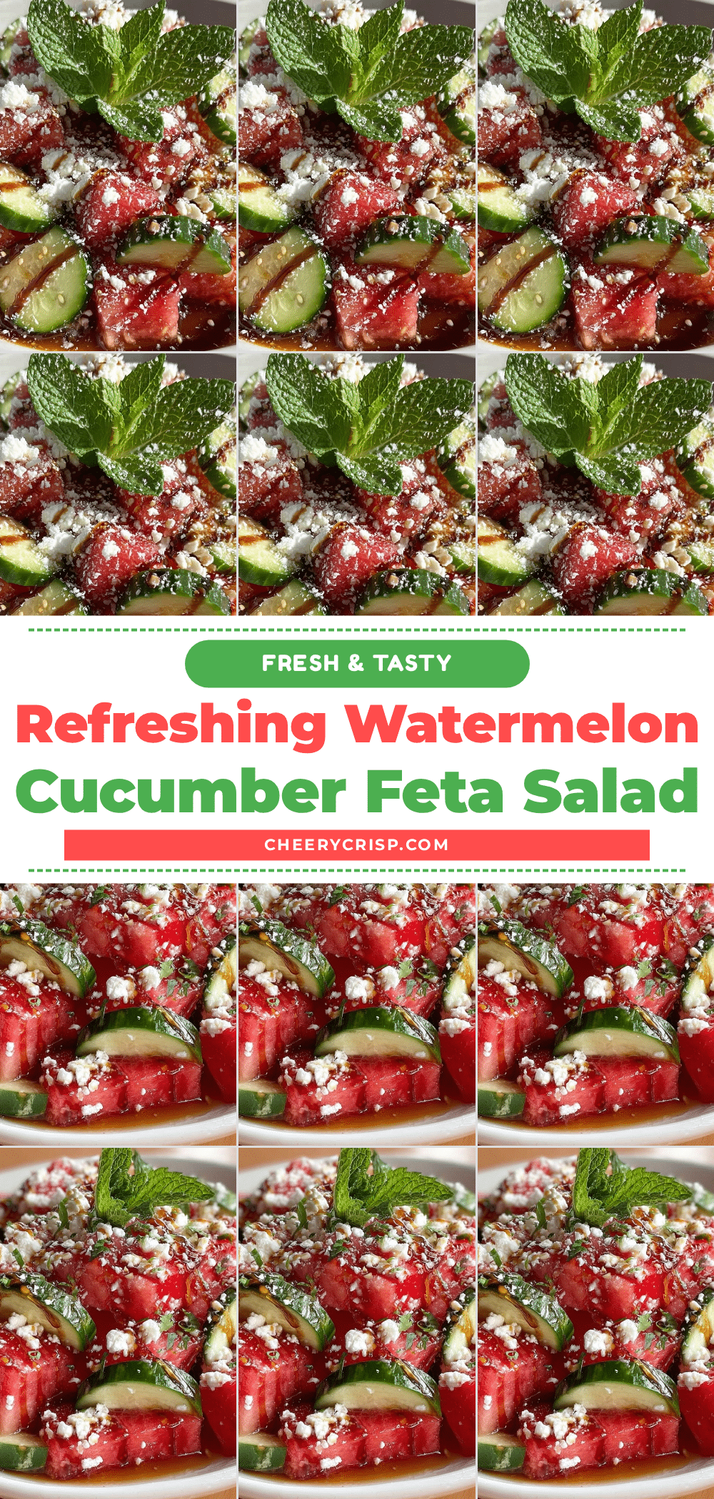 Fresh Watermelon Cucumber Feta Salad recipe