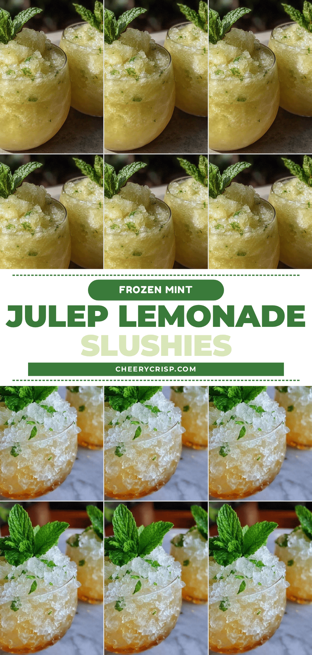 Frozen Mint Julep Lemonade Slushies recipe