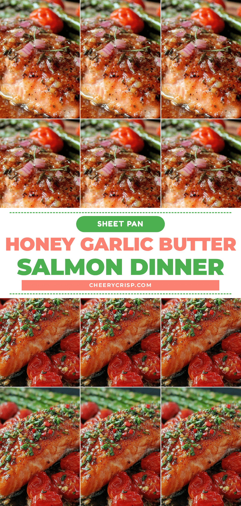 Honey Garlic Butter Salmon Sheet Pan Dinner recipe