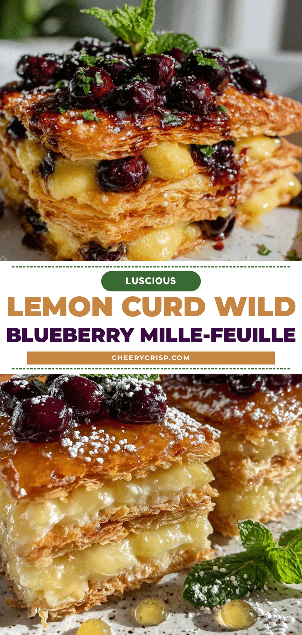 lemon curd and wild blueberry mille-feuille recipe