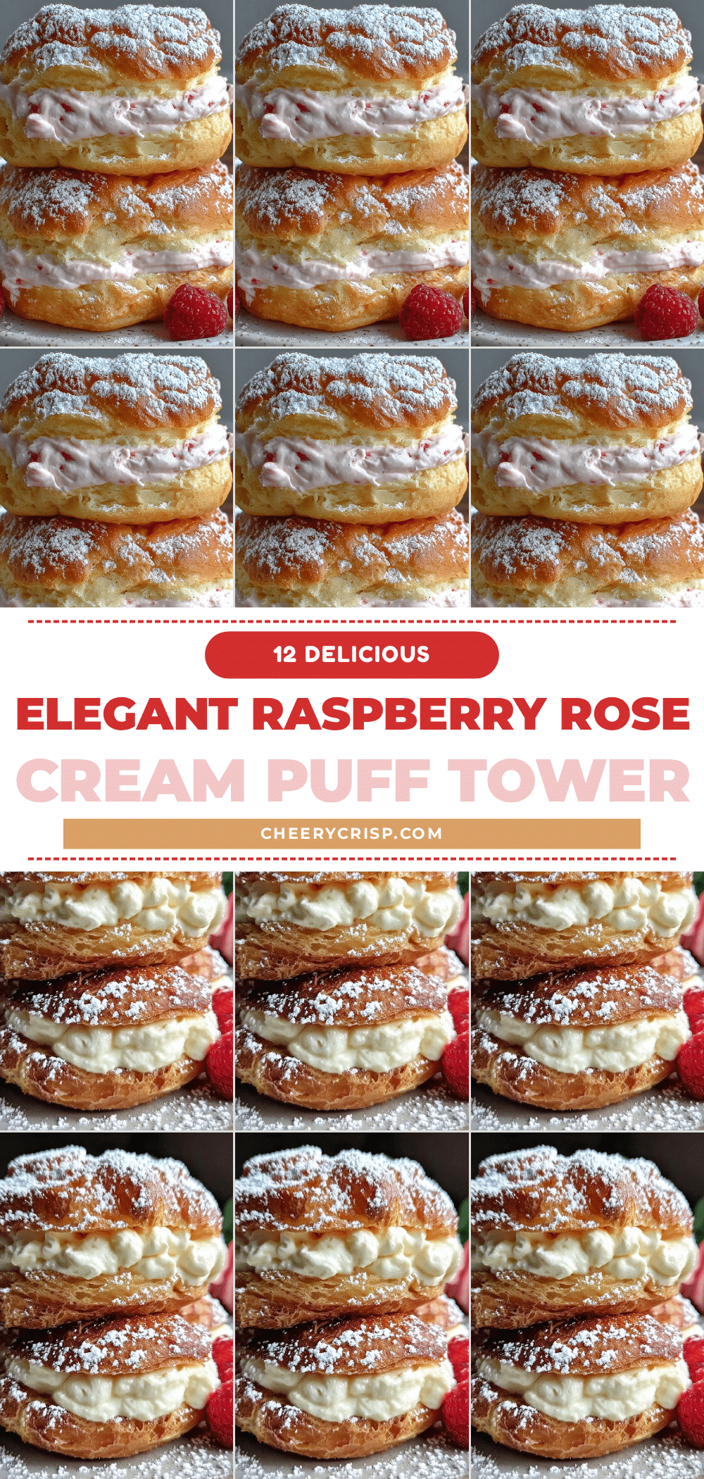 raspberry rose cream puff tower recipe