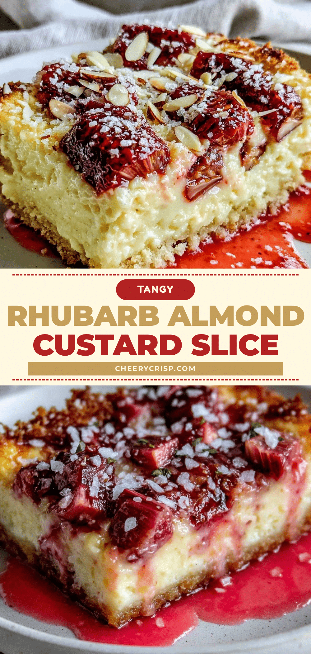 scandinavian rhubarb and almond custard slice recipe
