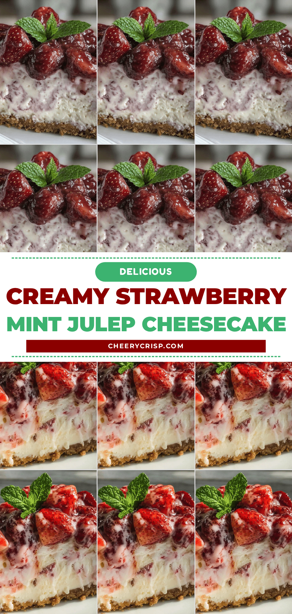 Strawberry Mint Julep Cheesecake recipe