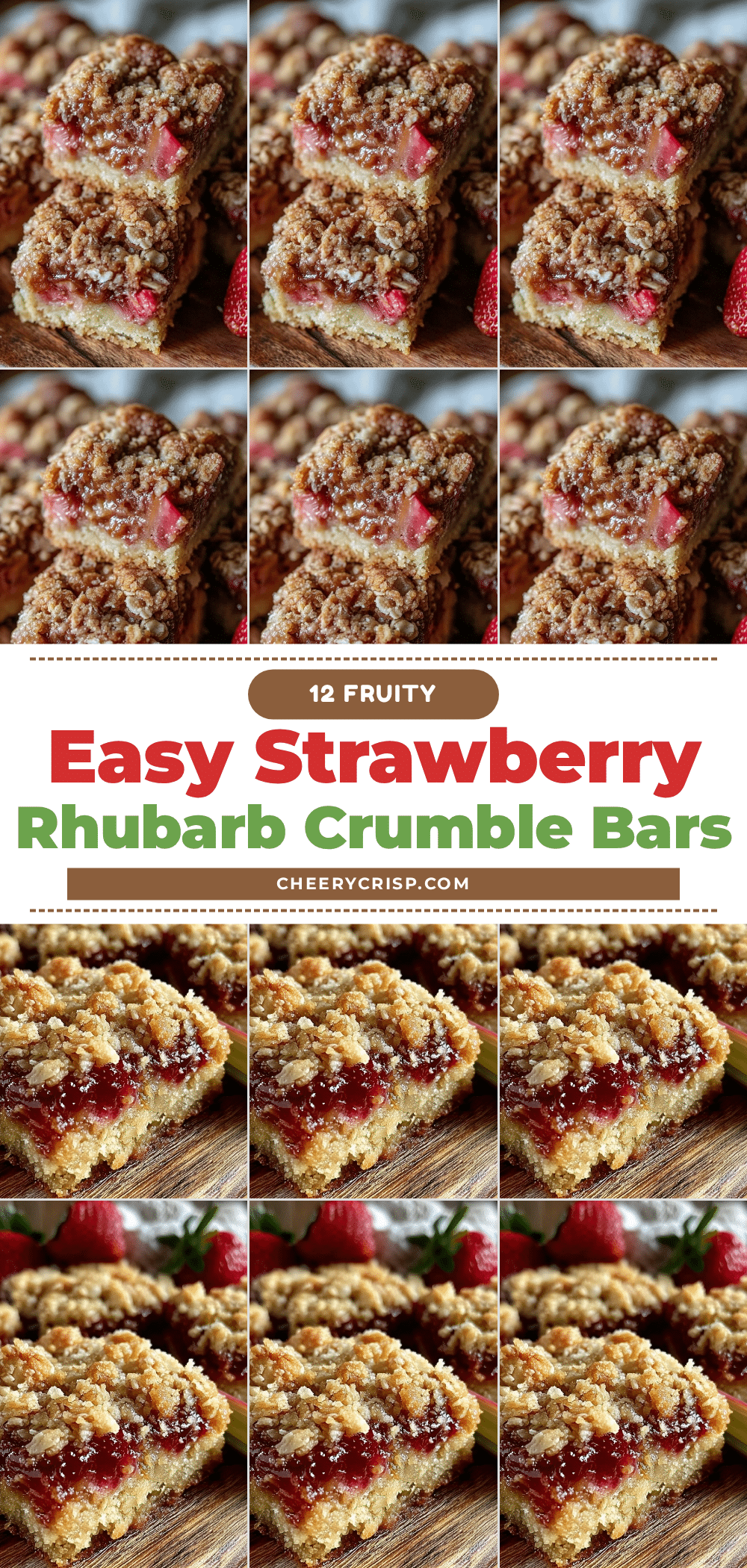 strawberry rhubarb crumble bars recipe