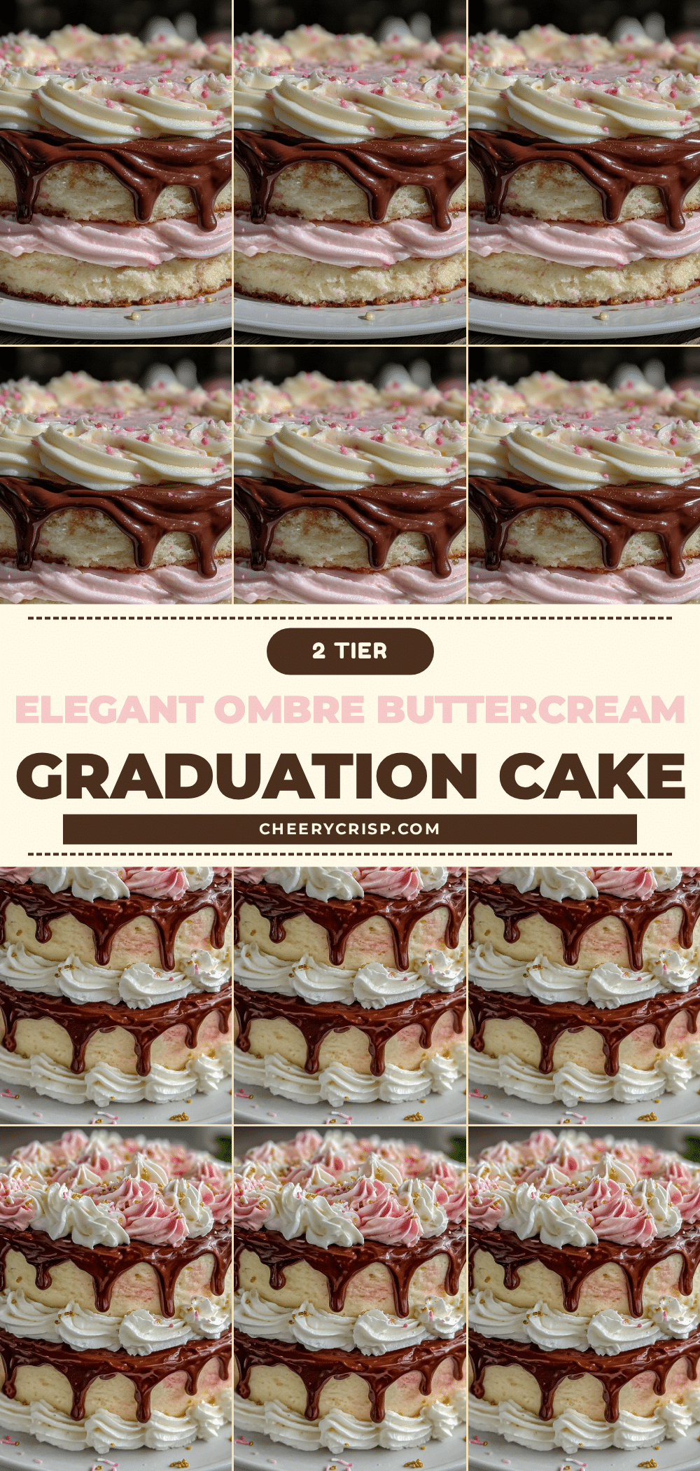 two-tier ombre buttercream graduation cake recipe