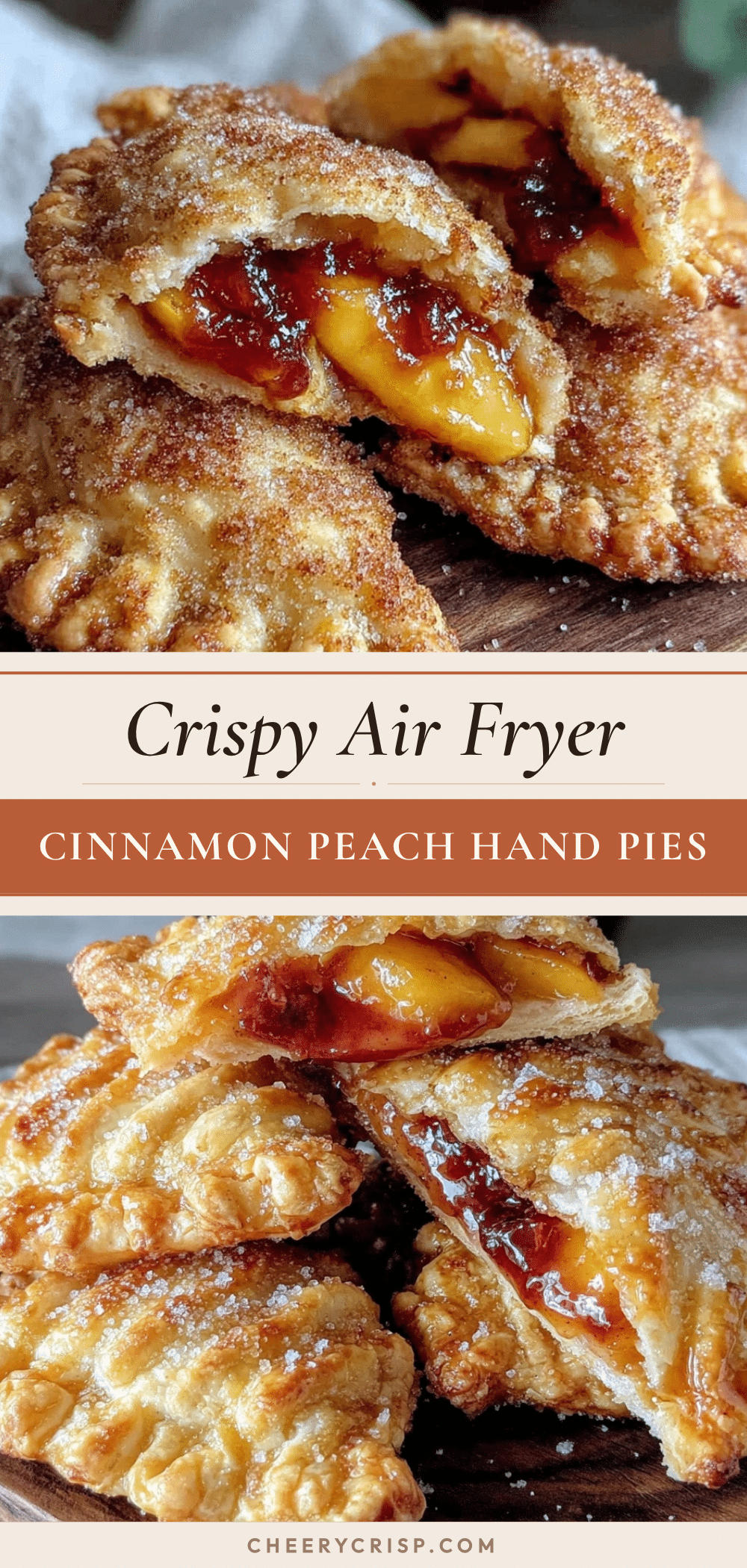 air fryer cinnamon sugar peach hand pies recipe