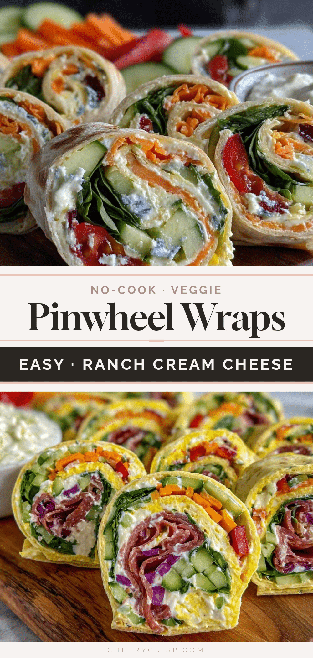 Easy No-Cook Veggie Pinwheel Wraps recipe