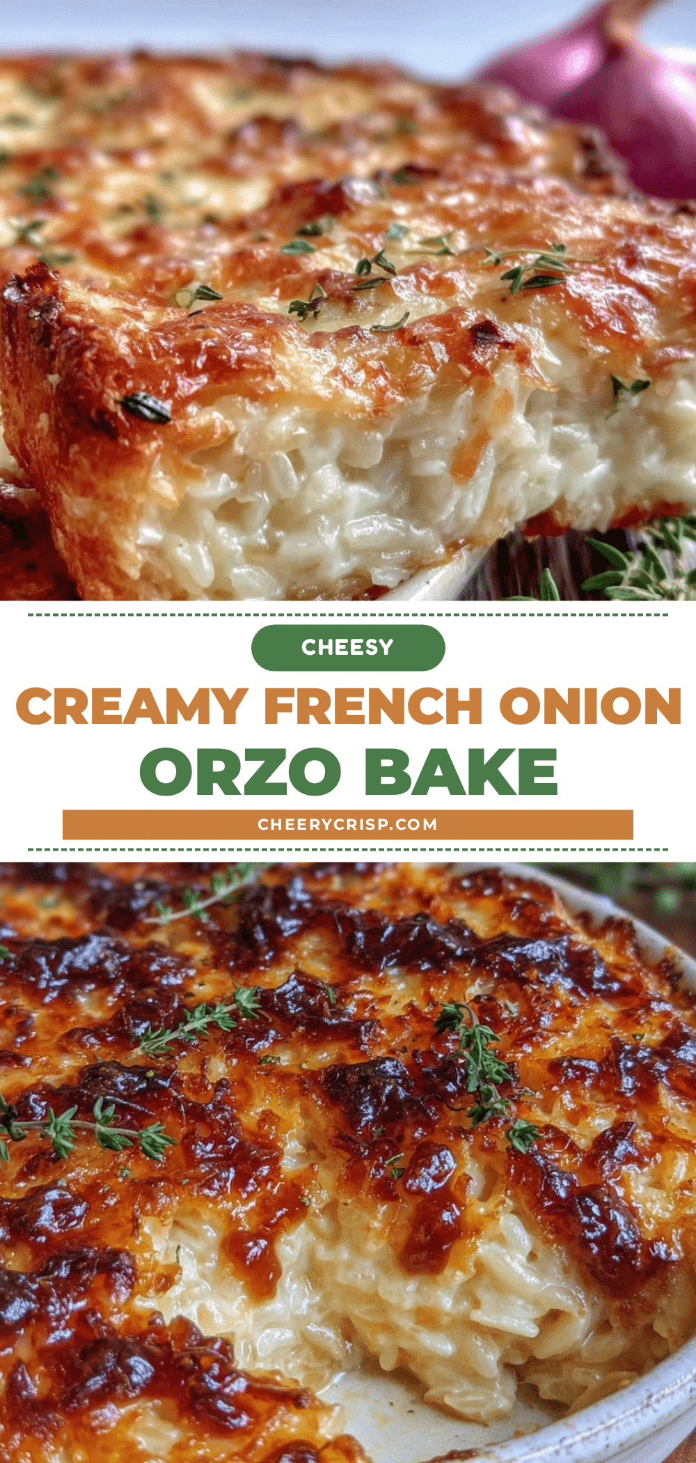 French onion orzo bake recipe