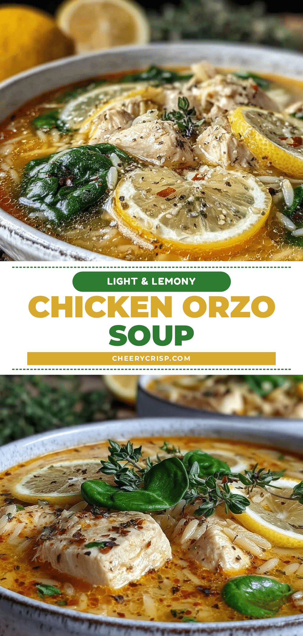 Fresh Lemon Chicken Orzo Soup recipe