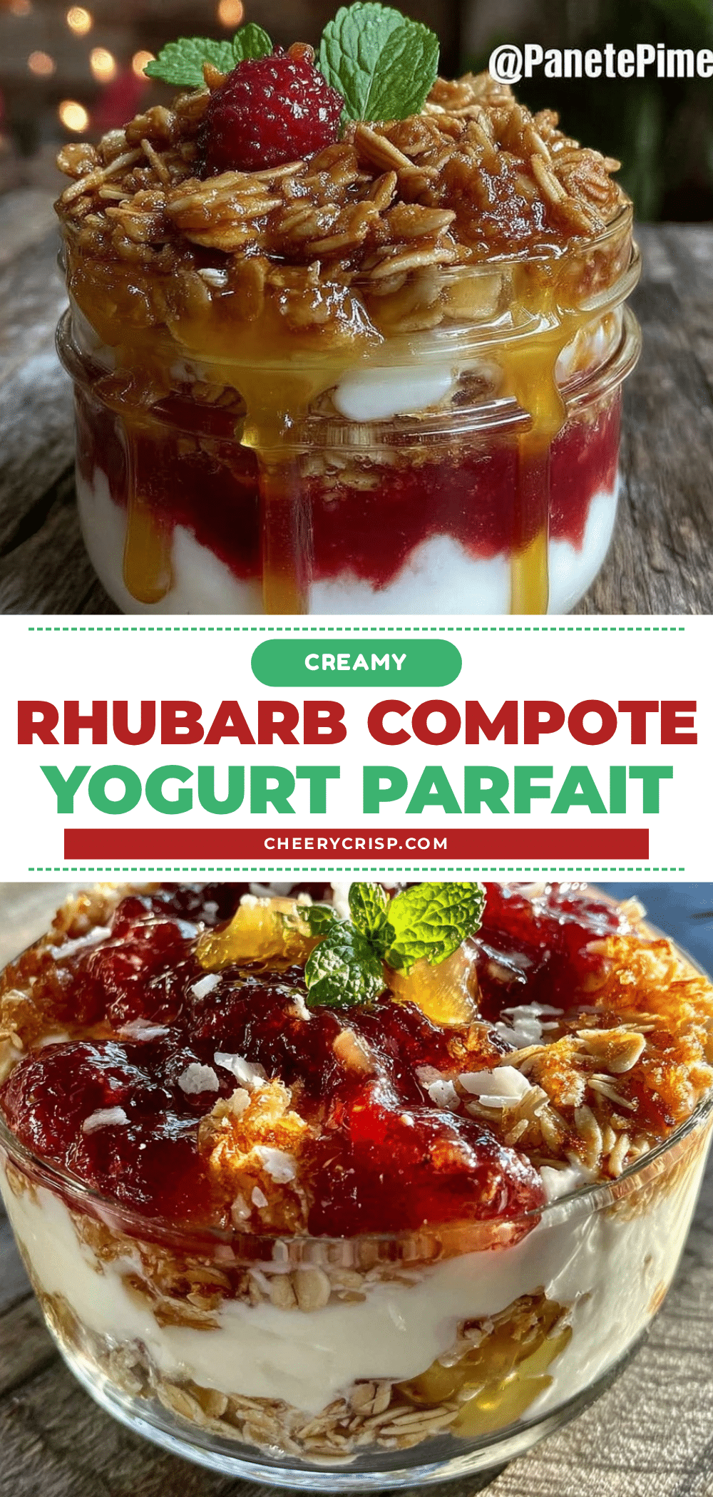 fresh rhubarb compote yogurt parfait recipe