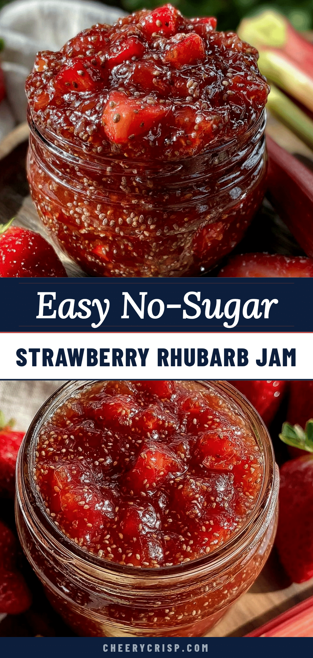 no sugar added strawberry rhubarb chia jam recipe