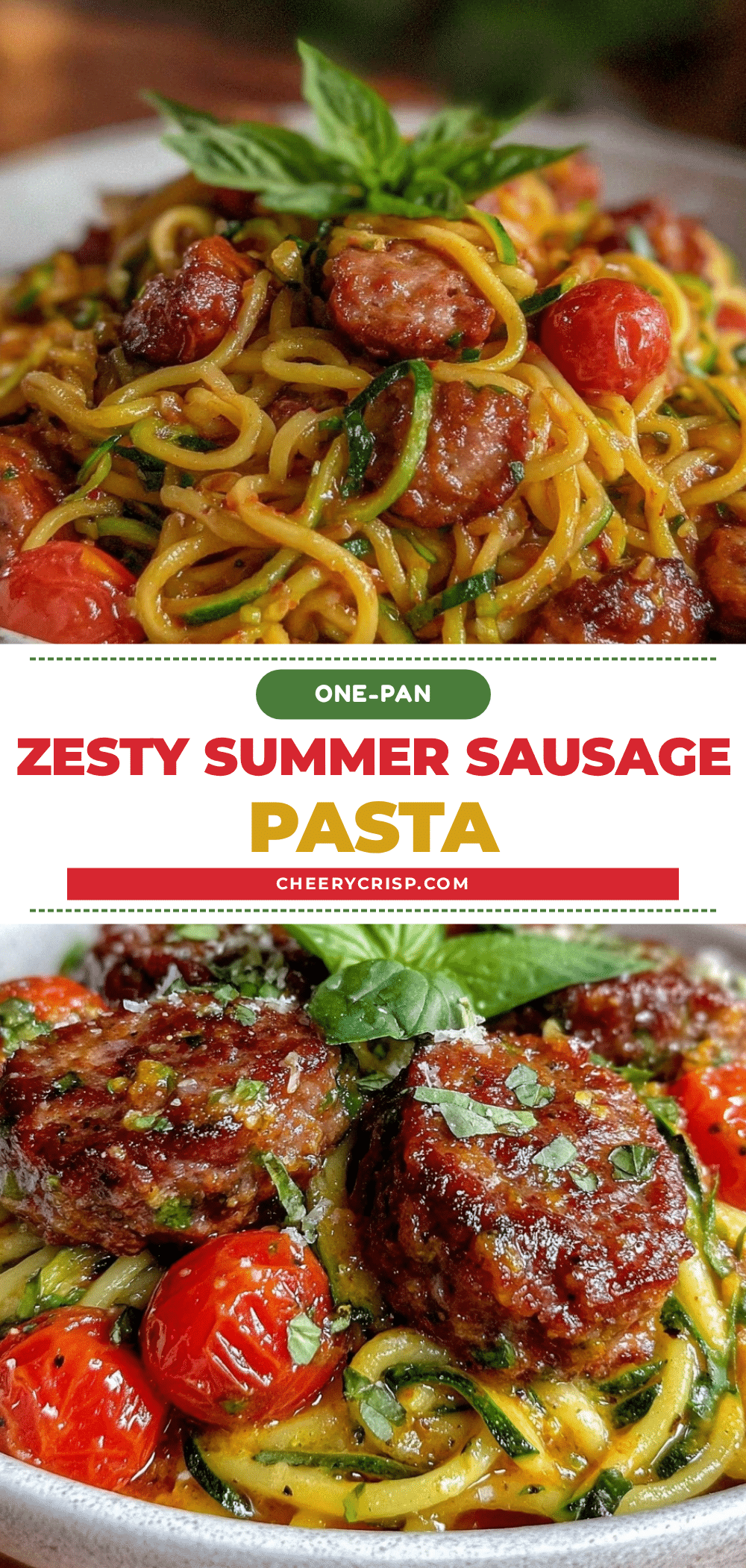 one-pan summer sausage and zucchini pasta recipe