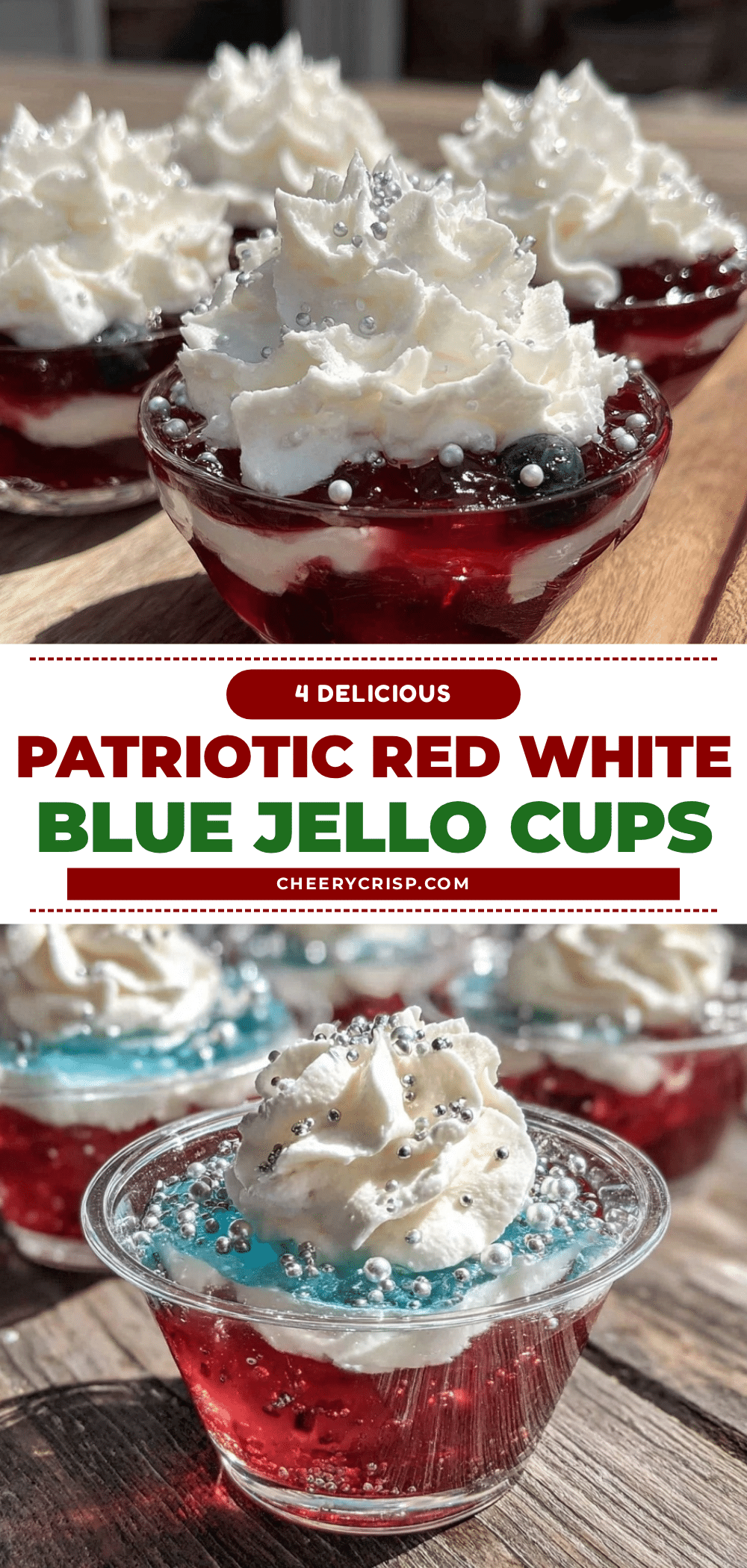 patriotic layered red white and blue jello cups recipe