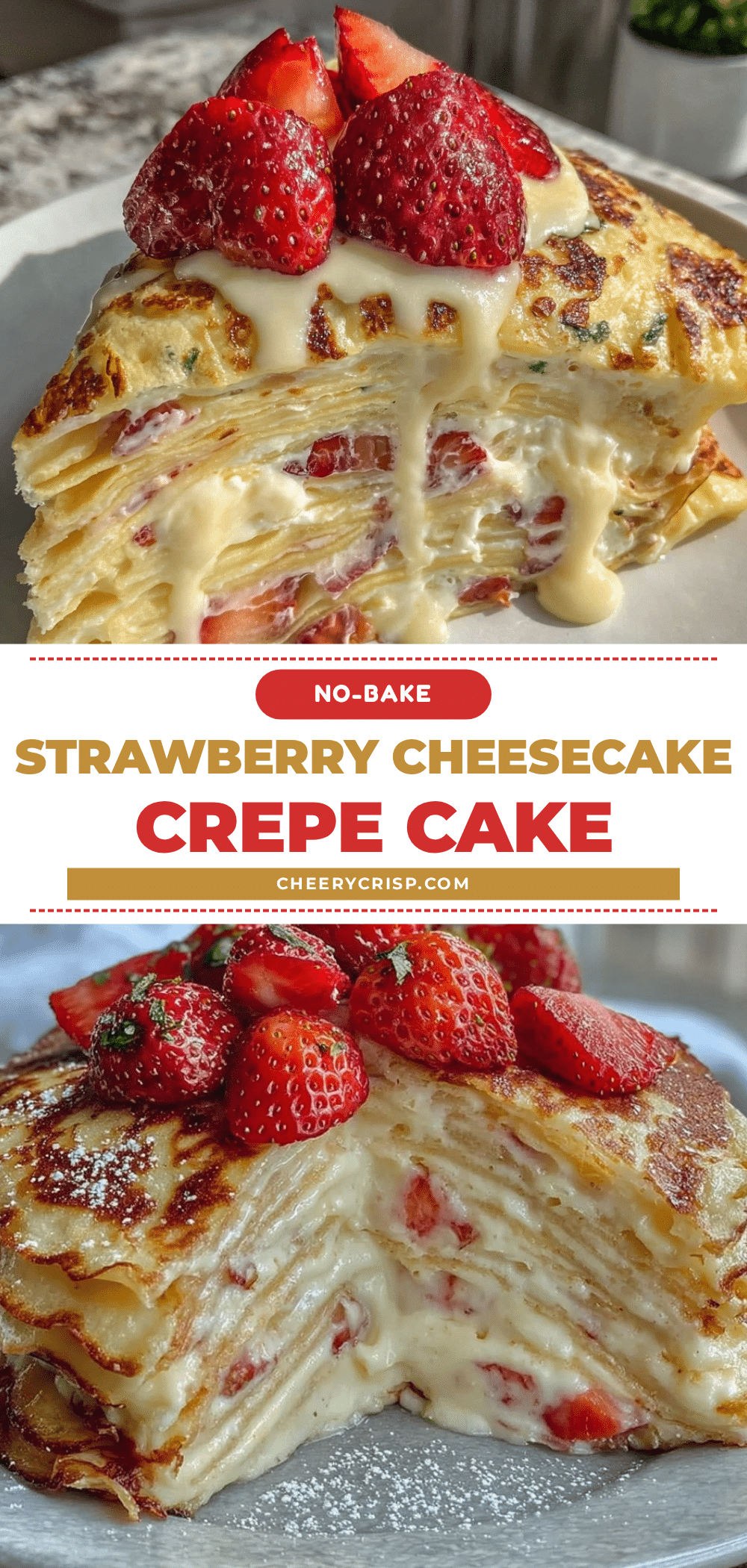 strawberry cheesecake crepe cake recipe