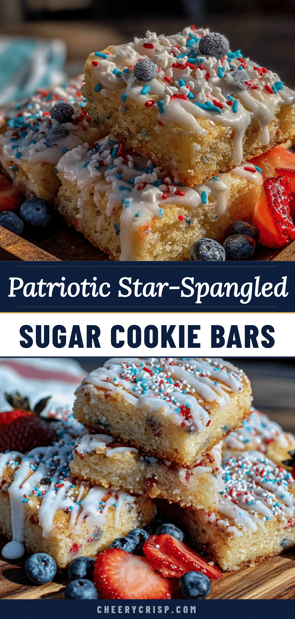 festive star-spangled sugar cookie bars recipe