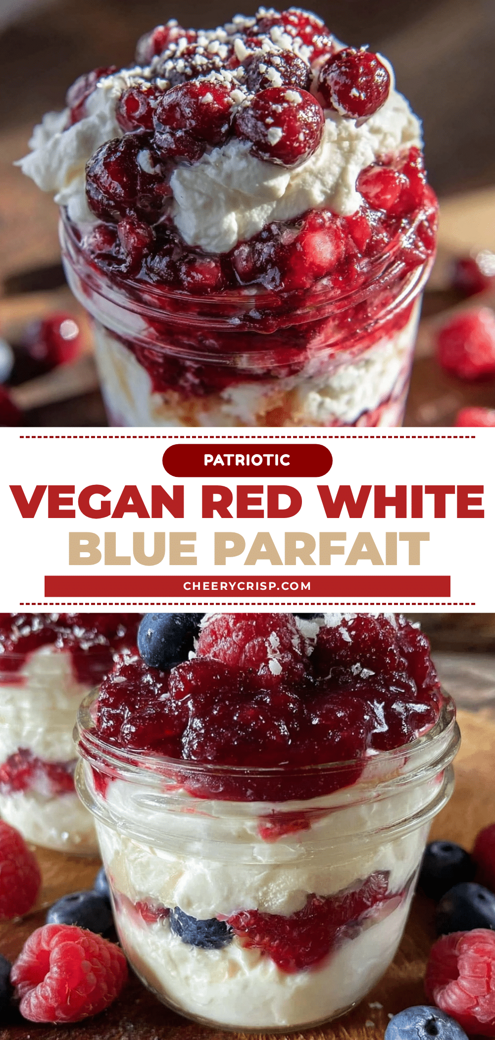 fresh vegan red white blue parfait recipe