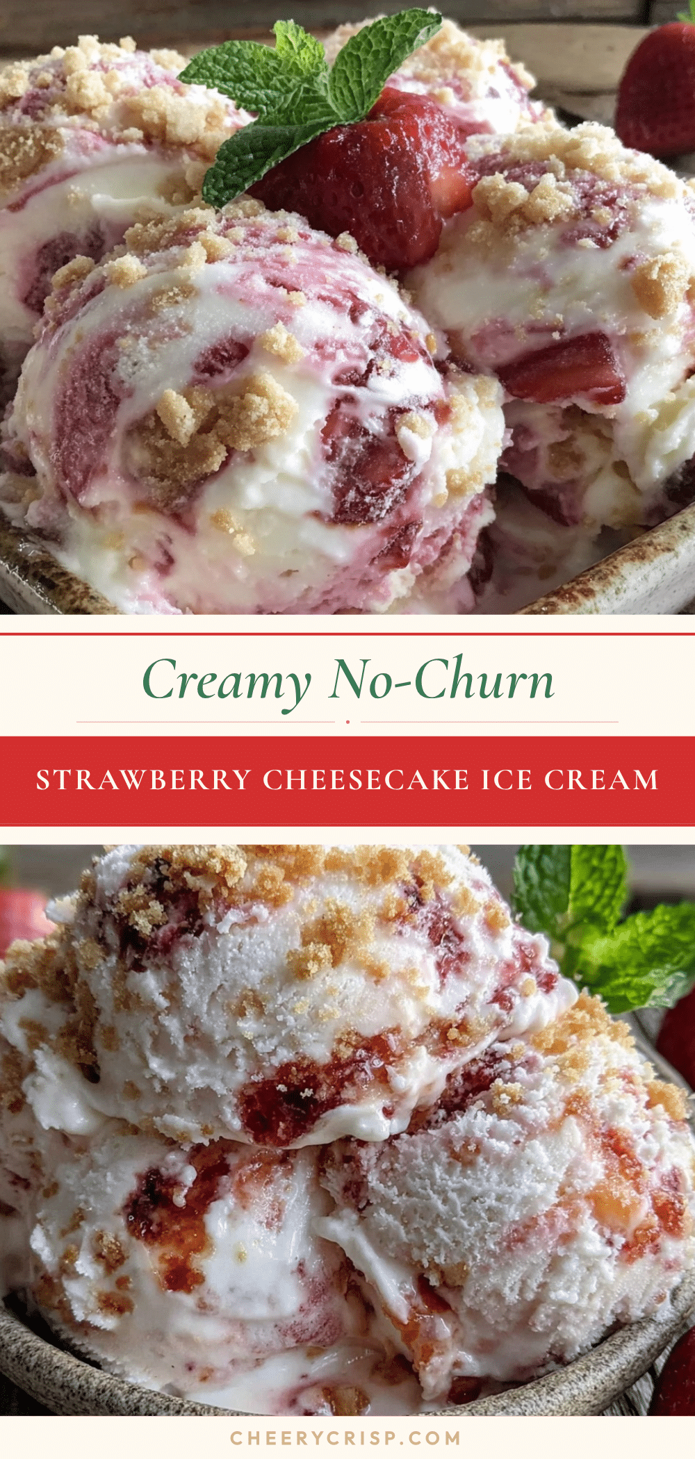 no-churn strawberry cheesecake ice cream recipe