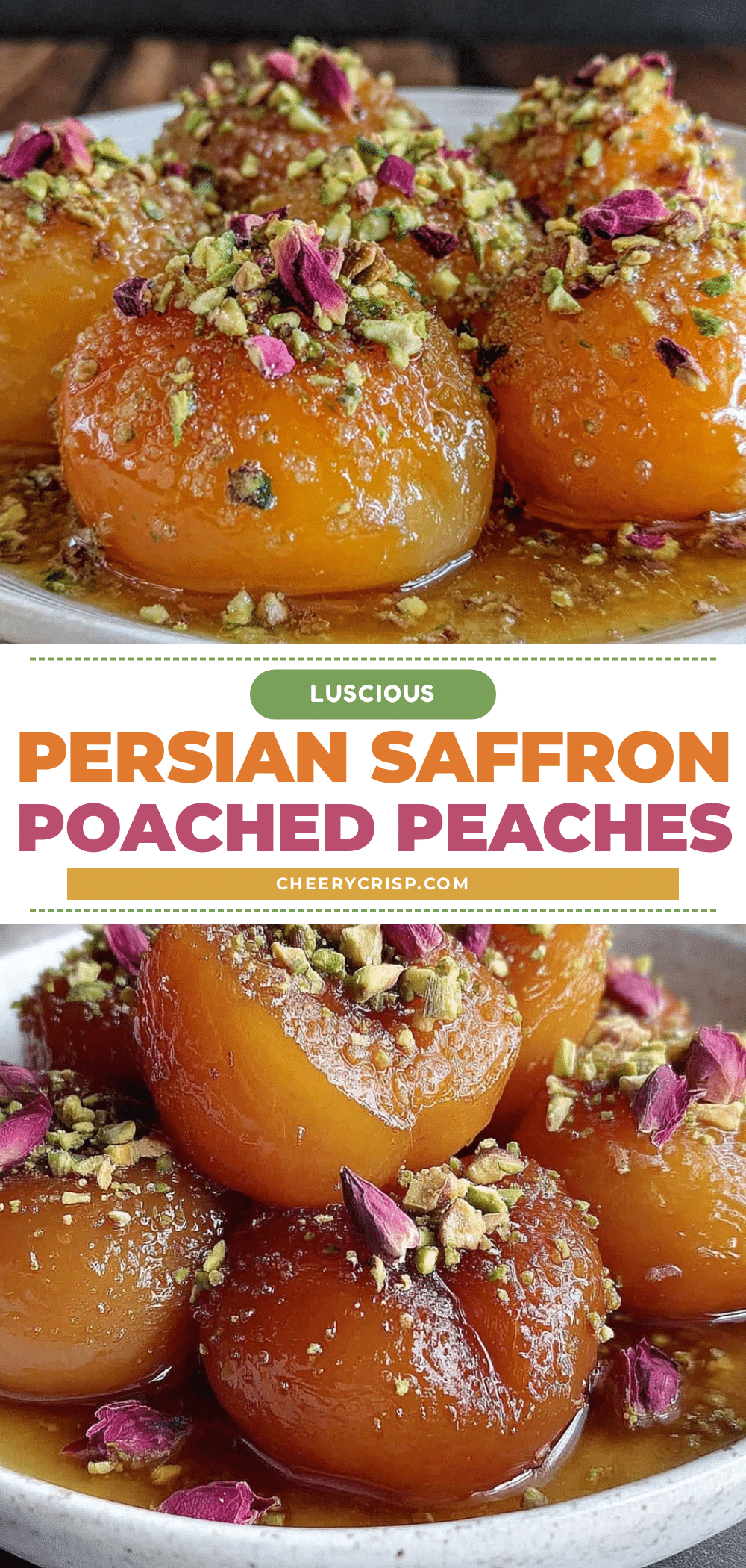 Persian saffron poached peaches recipe