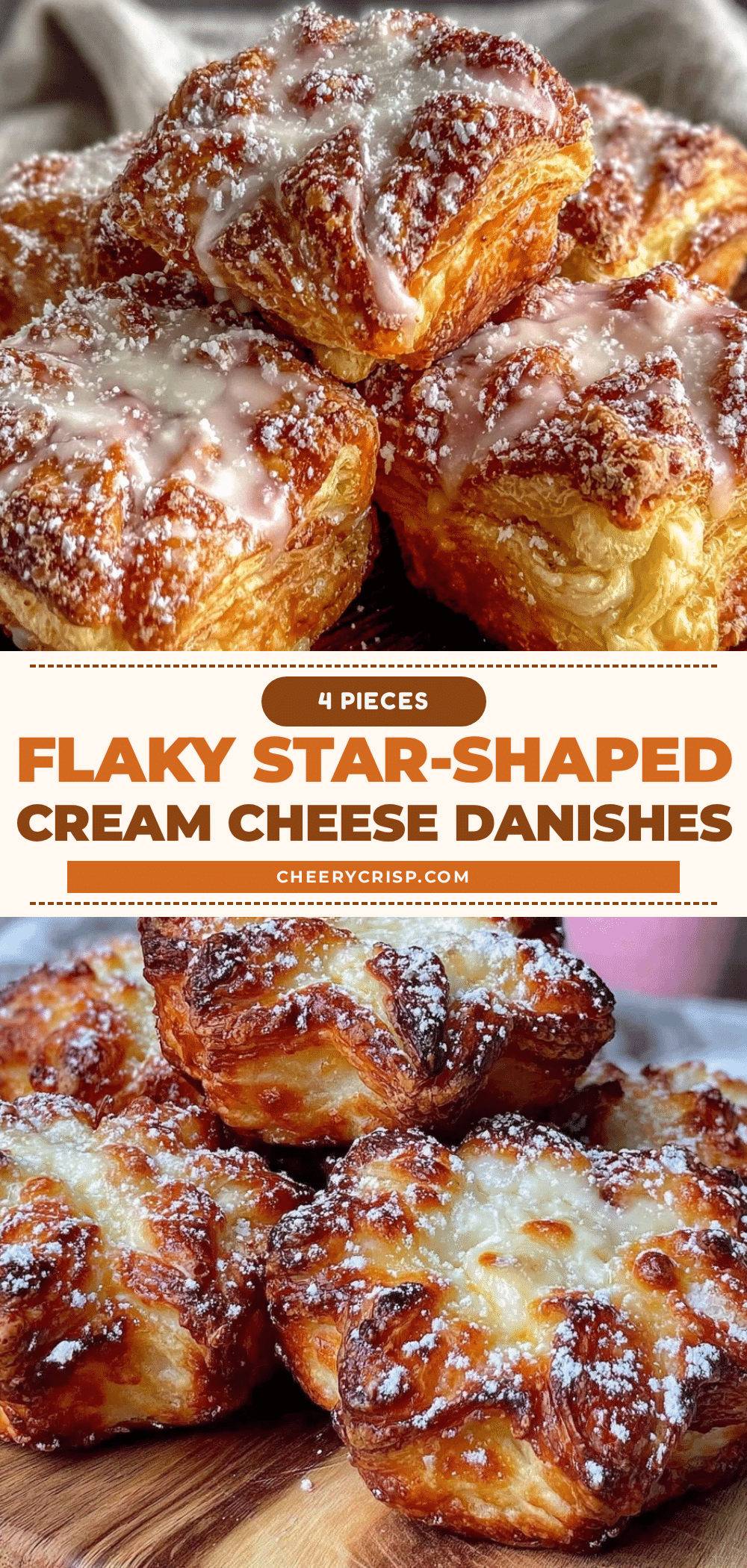 star-shaped cream cheese Danish pastries recipe