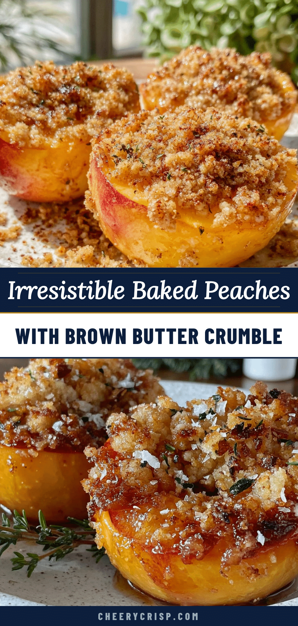 baked peaches with brown butter crumble recipe