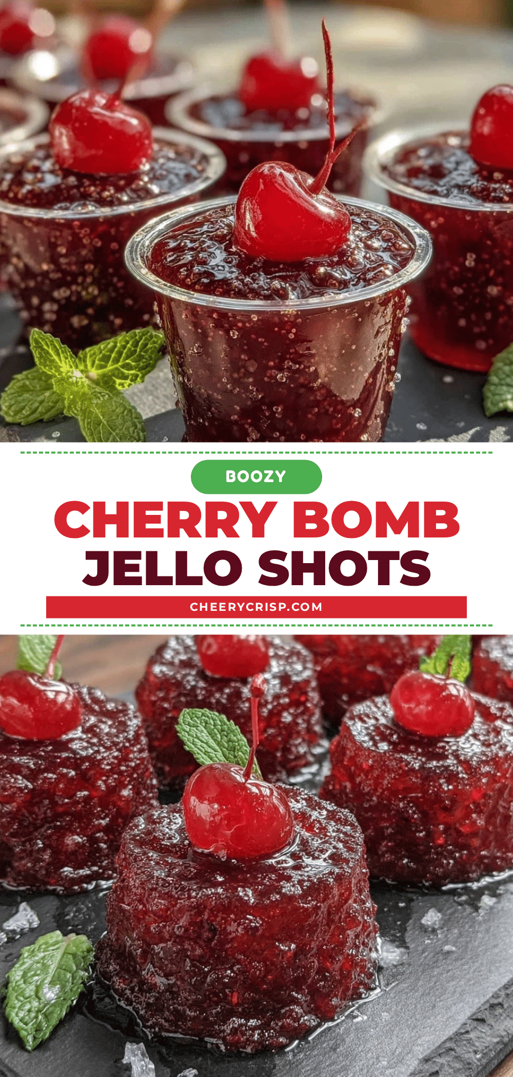 Boozy Cherry Bomb Jello Shots recipe