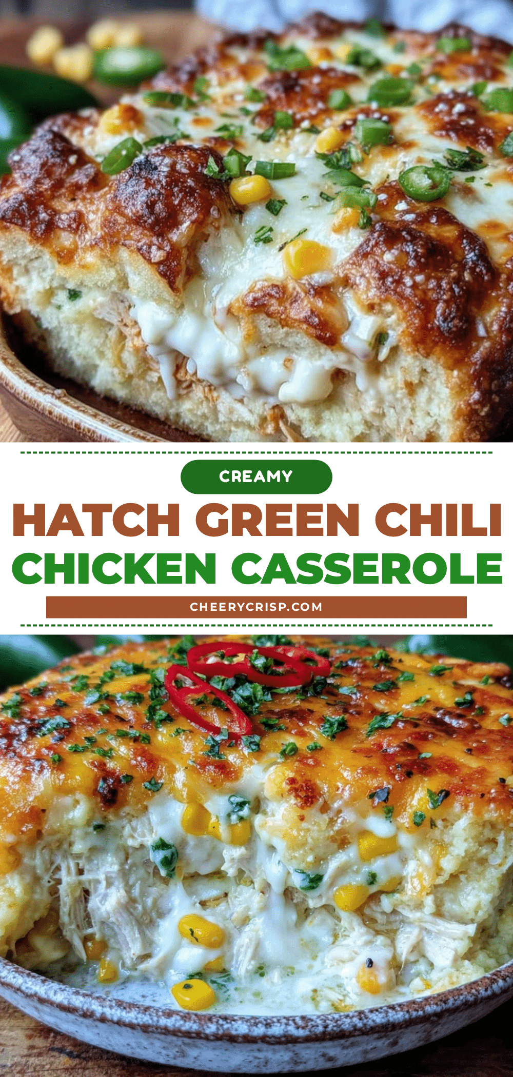 Creamy Hatch green chili chicken casserole recipe