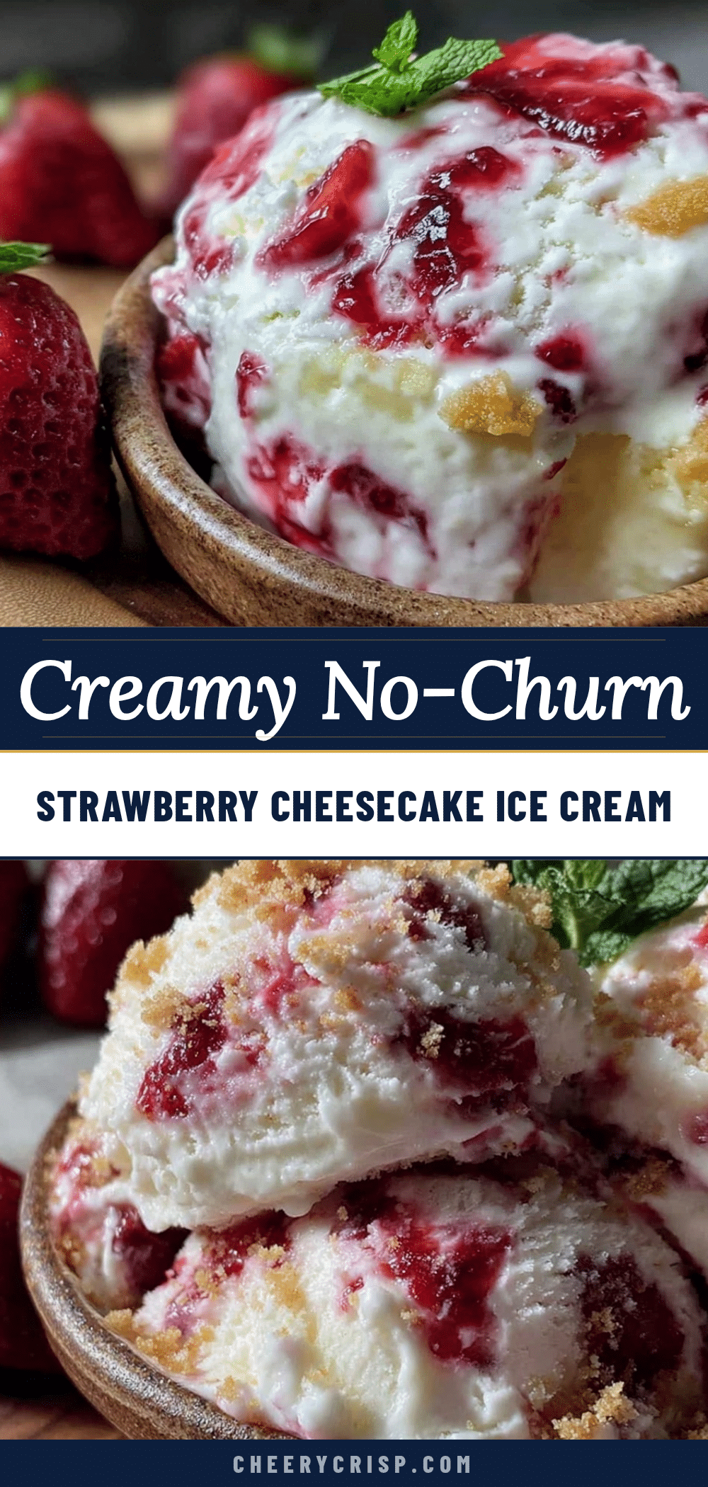 creamy no-churn strawberry cheesecake ice cream recipe