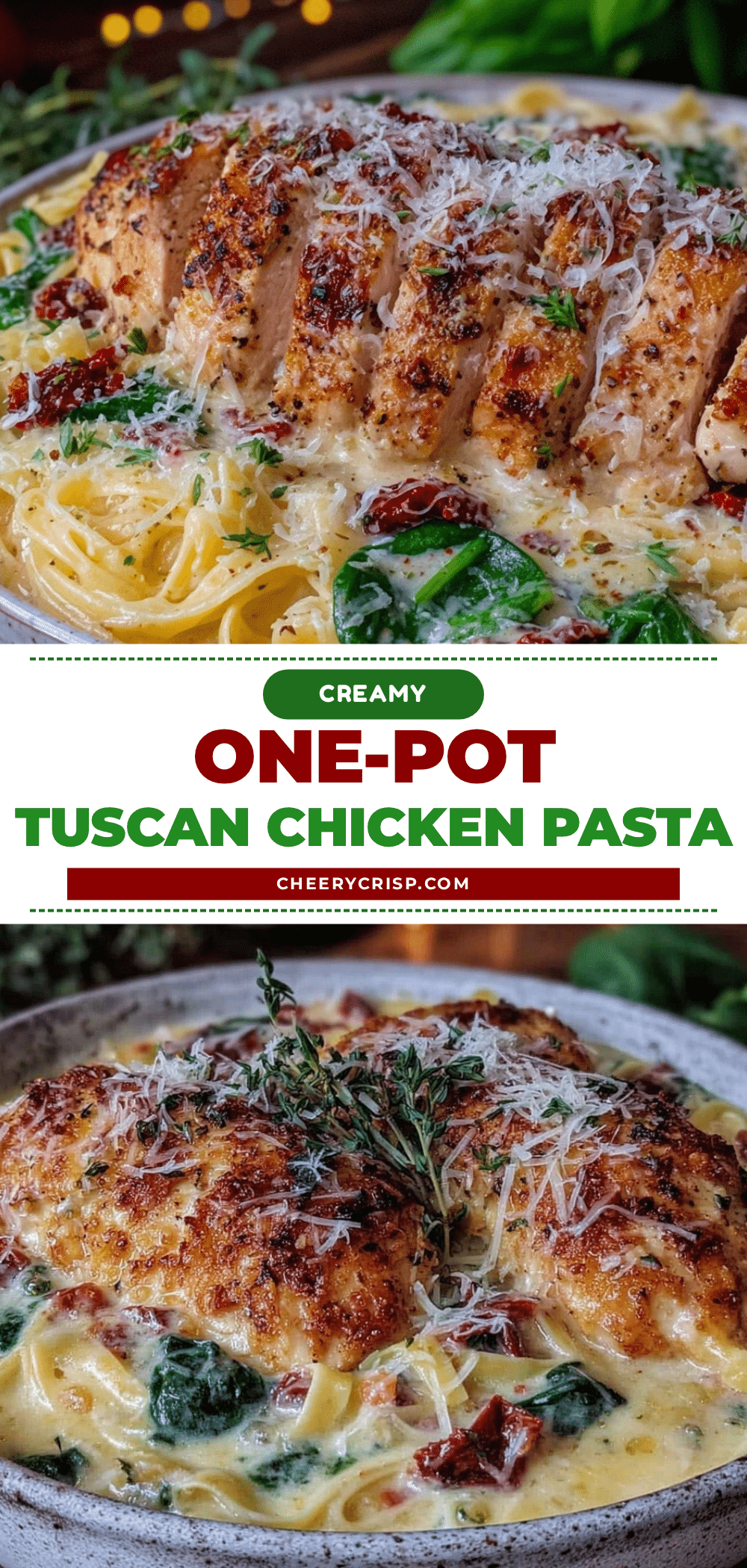 creamy one-pot tuscan chicken pasta recipe