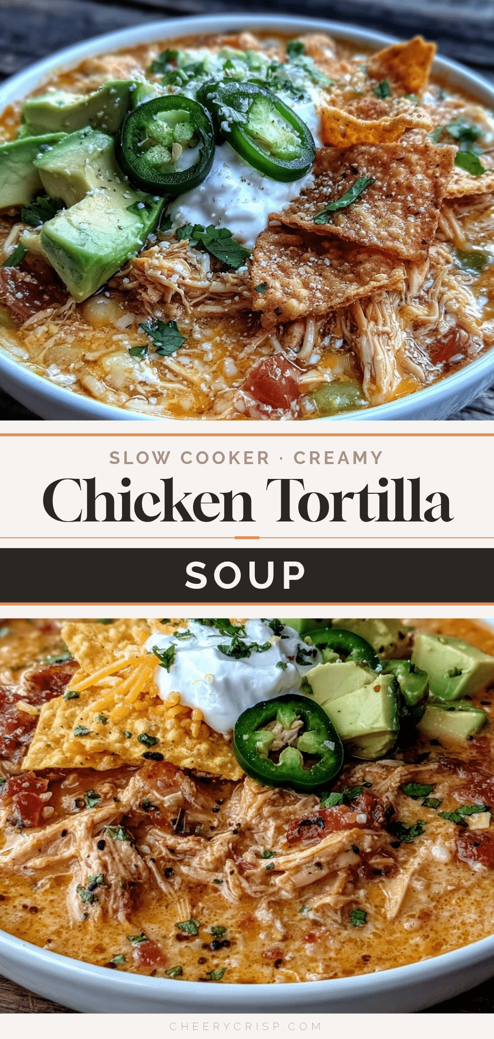 creamy slow cooker chicken tortilla soup recipe