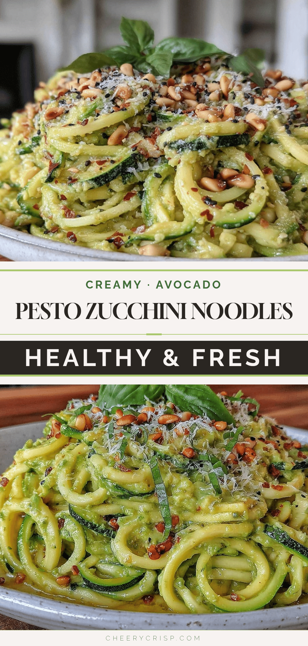creamy zucchini noodles with avocado pesto recipe