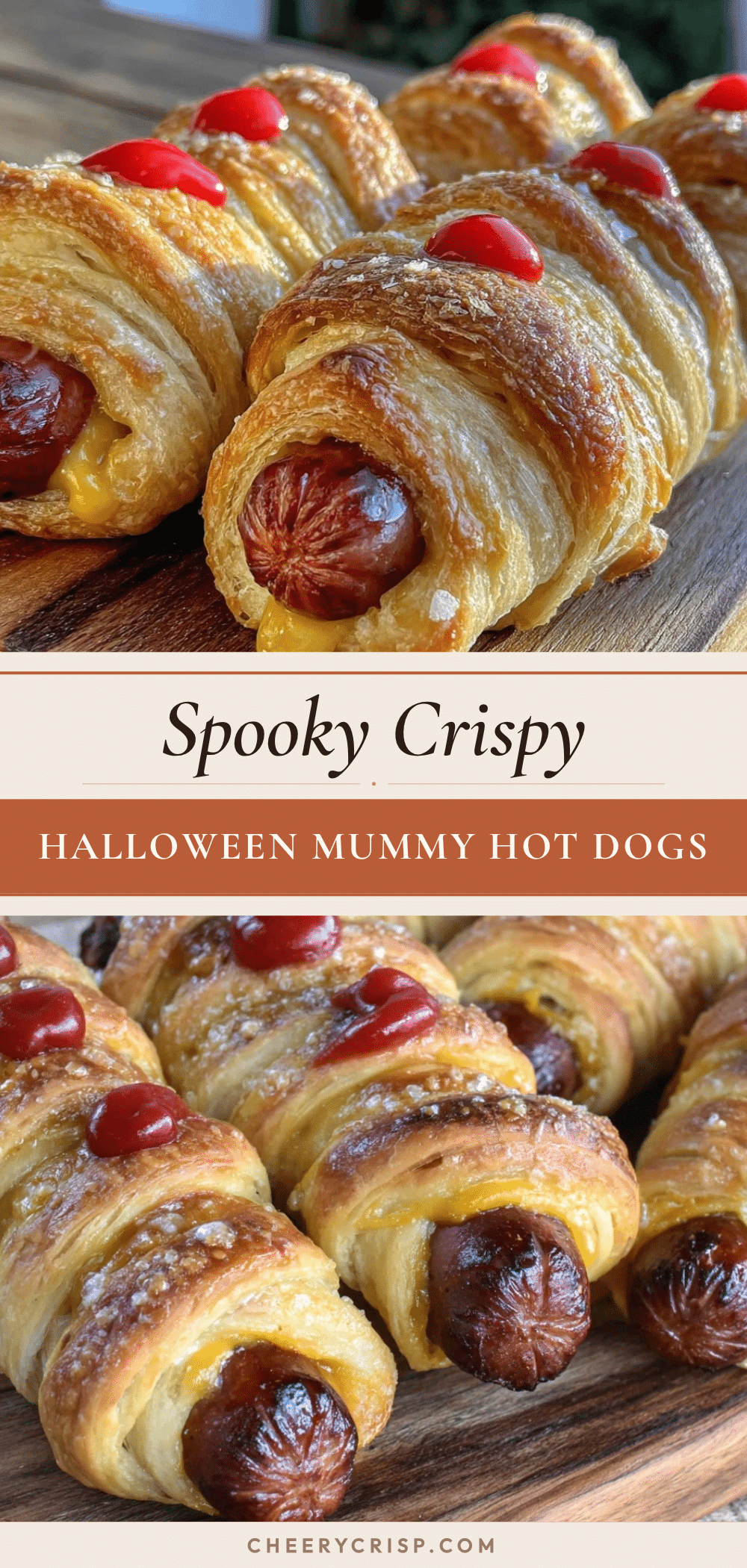 Crispy Halloween Mummy Hot Dogs recipe