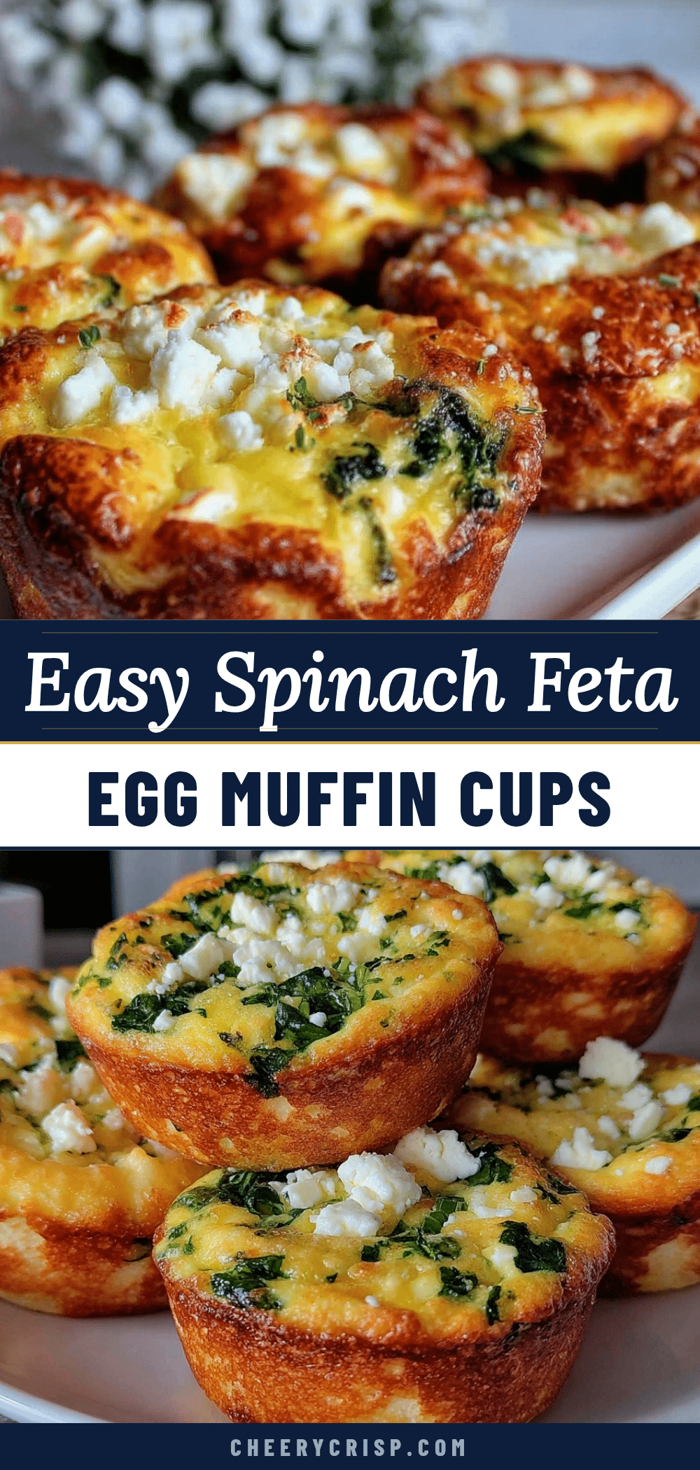 Easy School Breakfast Spinach Feta Egg Muffin Cups recipe