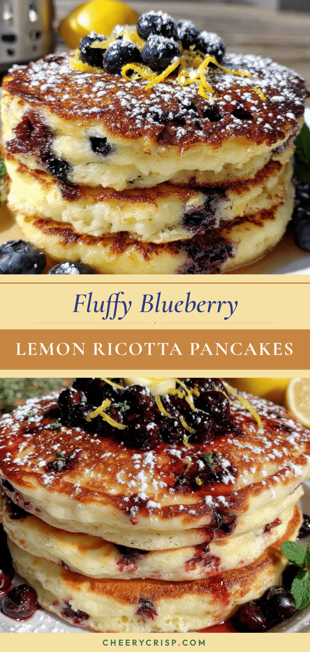 fluffy blueberry lemon ricotta pancakes recipe