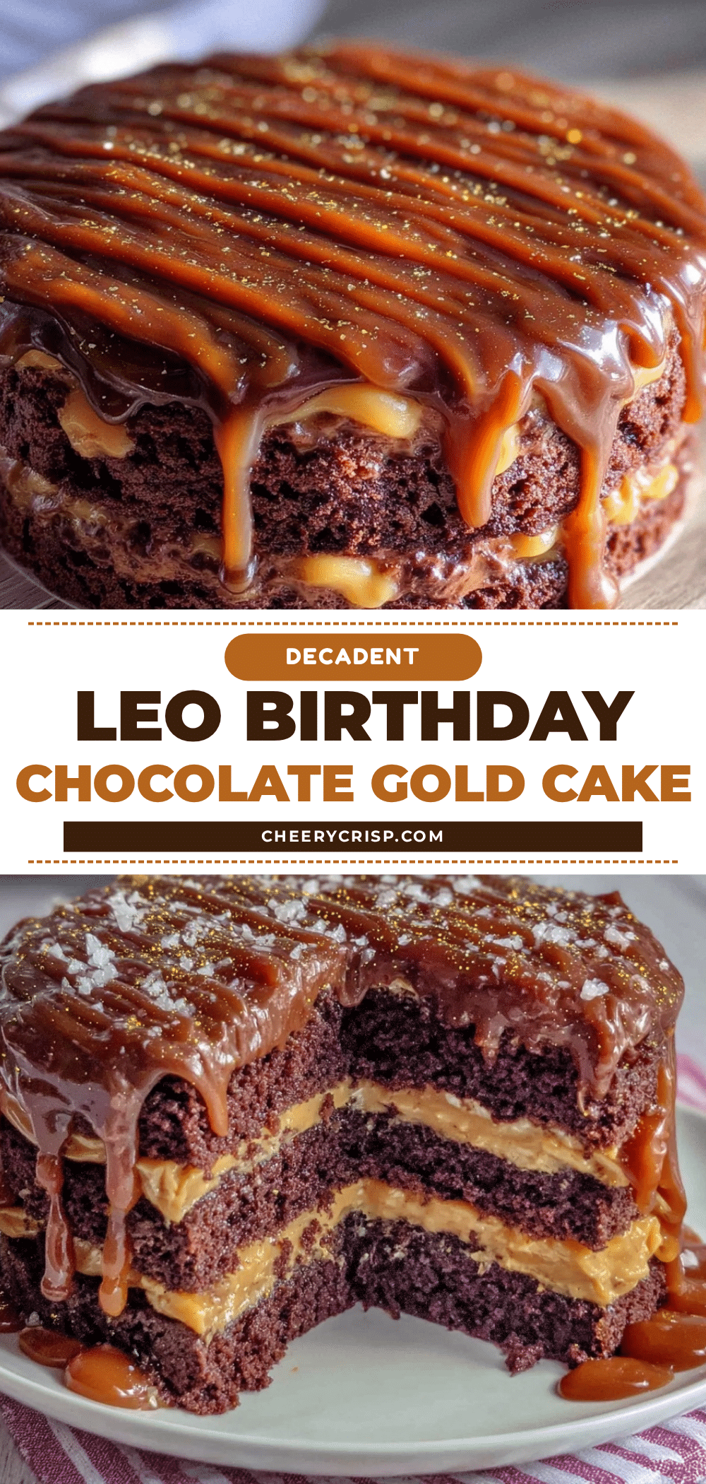 Leo Birthday Chocolate Gold Layer Cake recipe