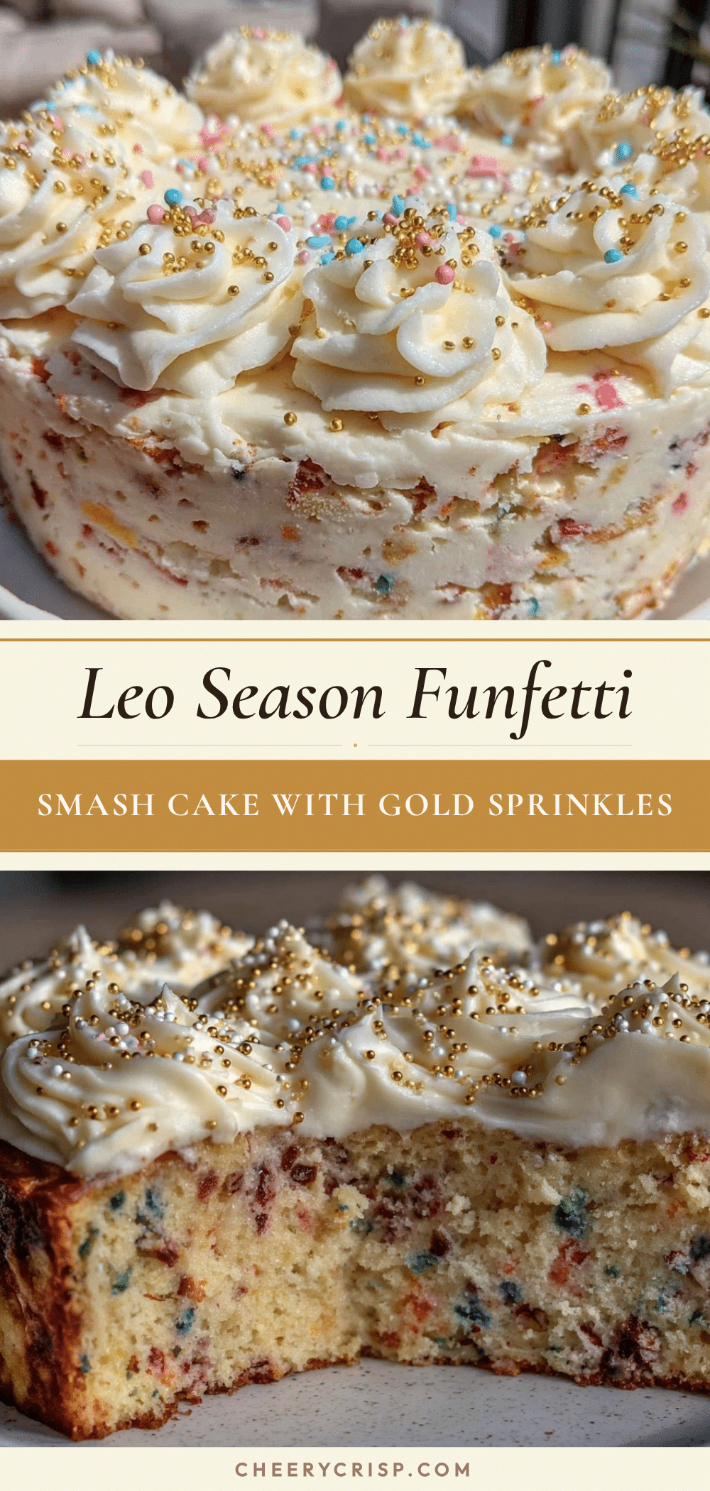 Leo Season Funfetti Smash Cake recipe