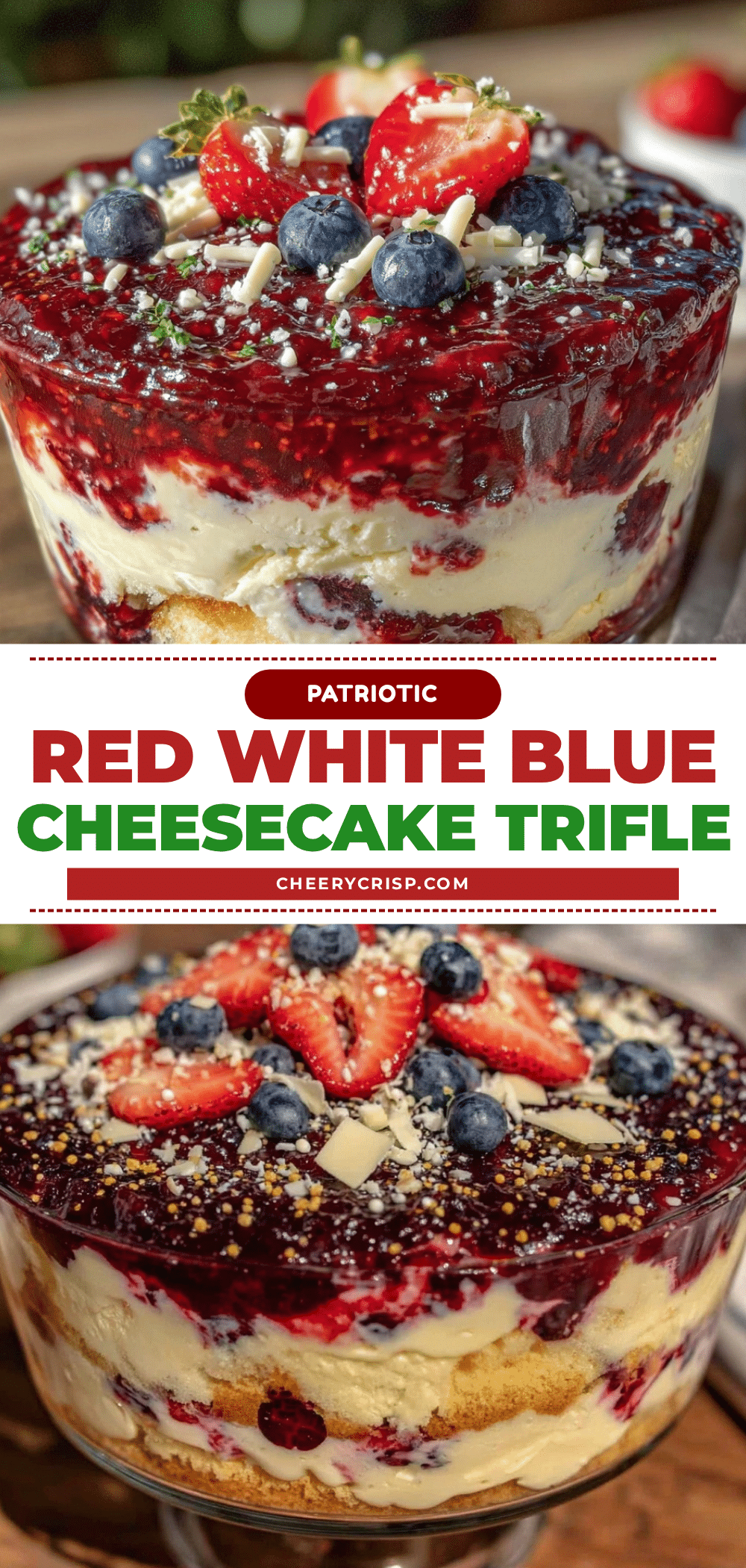 red white and blue layered cheesecake trifle recipe
