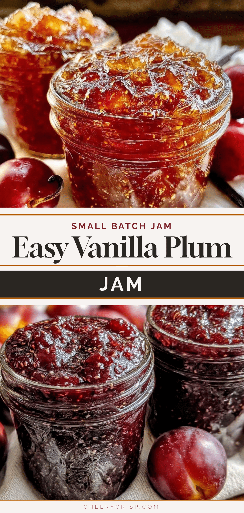 small batch vanilla bean plum jam recipe