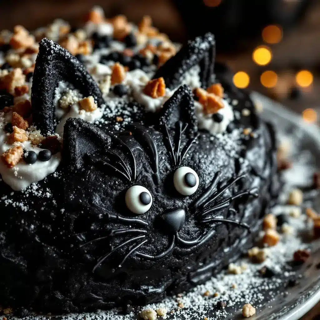 black cat halloween cookie cake preparation steps