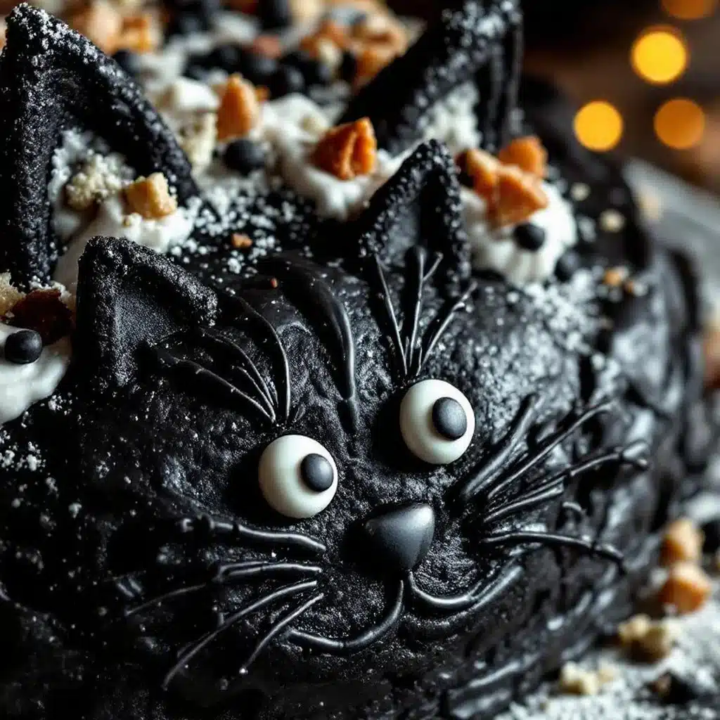 black cat halloween cookie cake - featured image