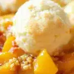 classic southern peach cobbler with buttermilk biscuits - featured image