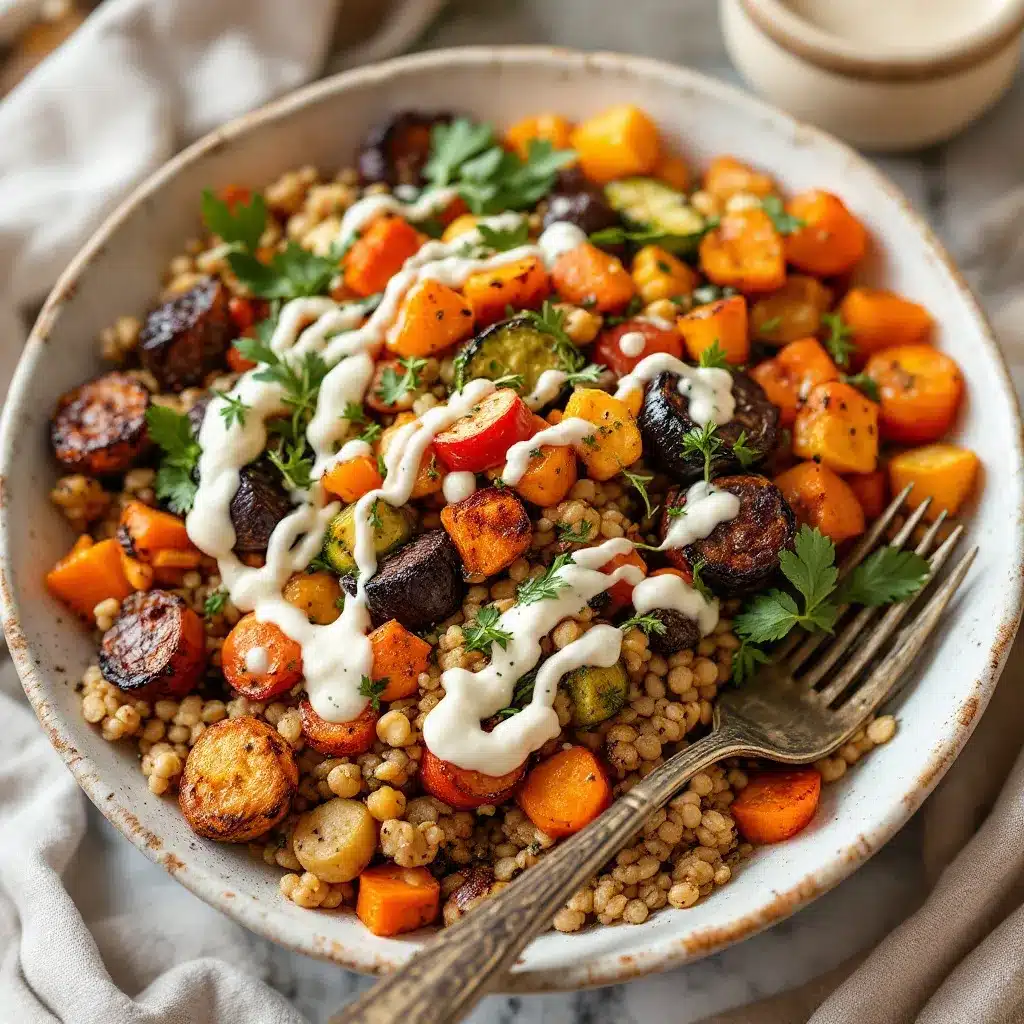 cozy fall harvest grain bowl preparation steps