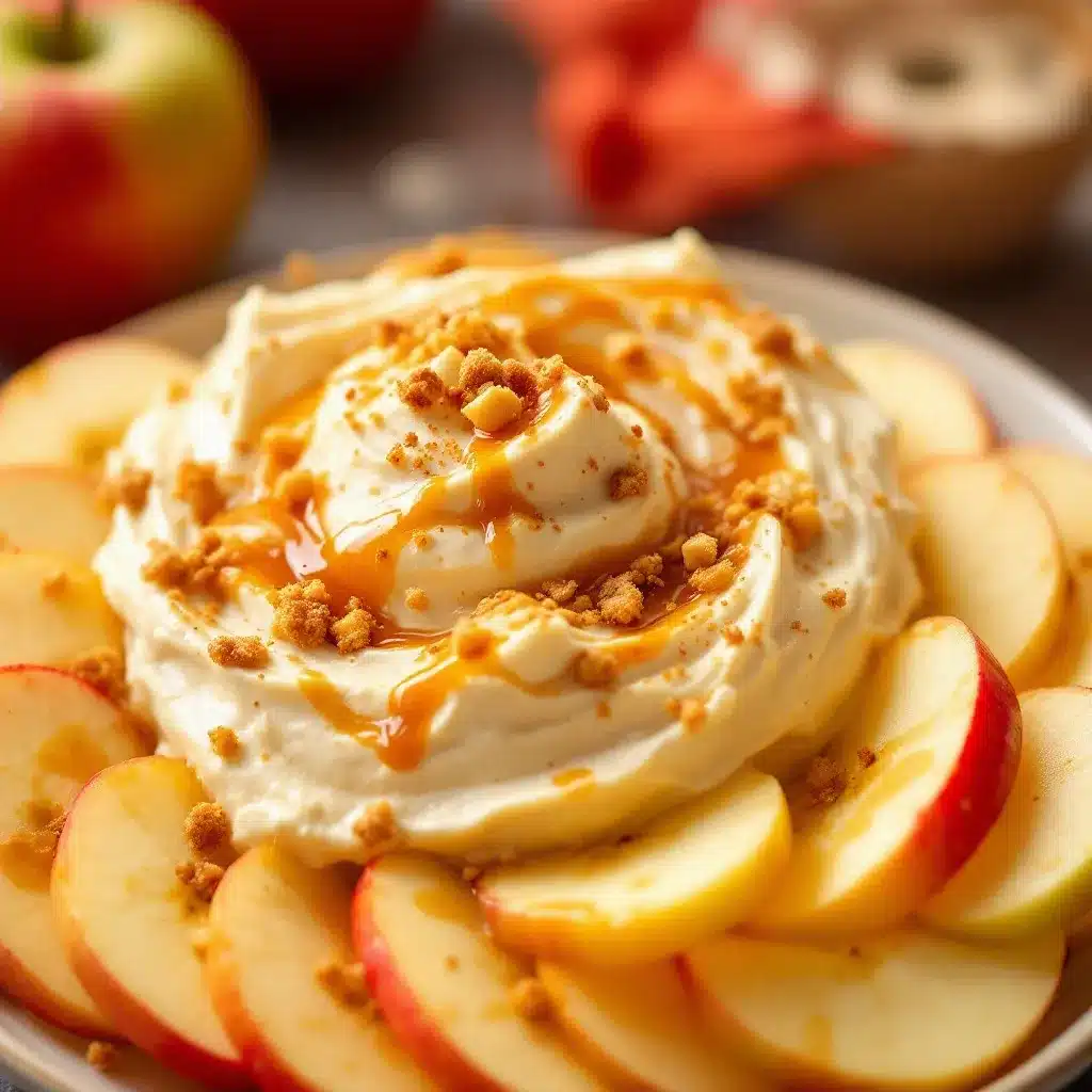 creamy caramel apple cheesecake dip preparation steps