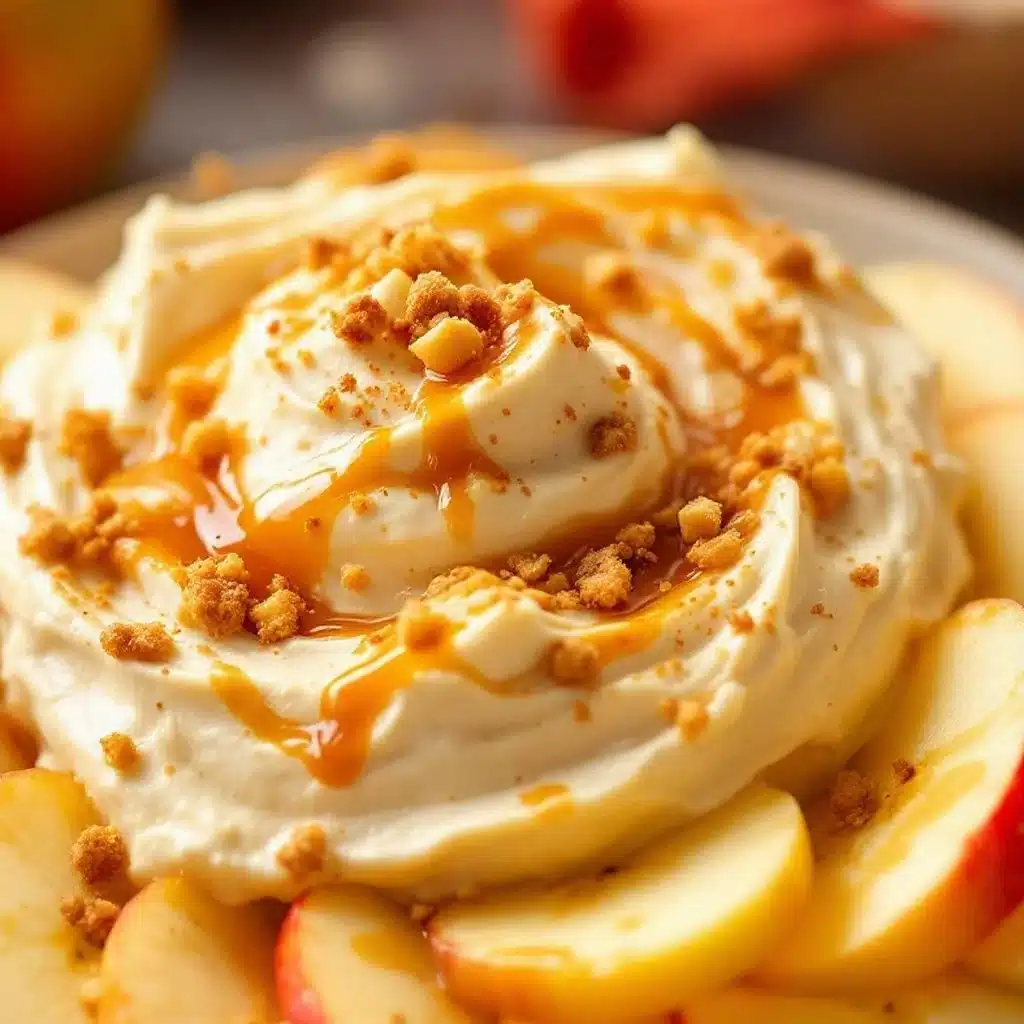creamy caramel apple cheesecake dip - featured image