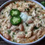 creamy crockpot white chicken chili - featured image